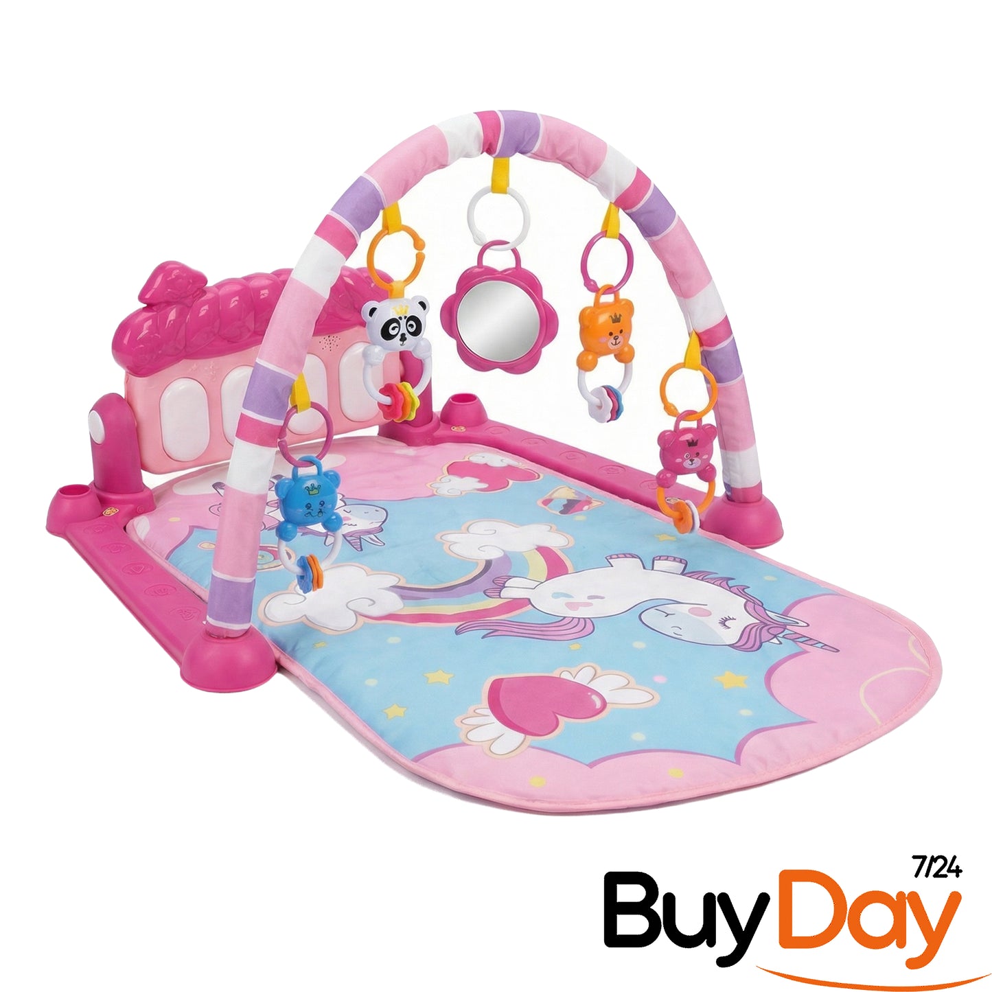 Gym Play Mat Baby Newborn Kid Pink Fitness Music Lay Fun Piano Music Kid Gift