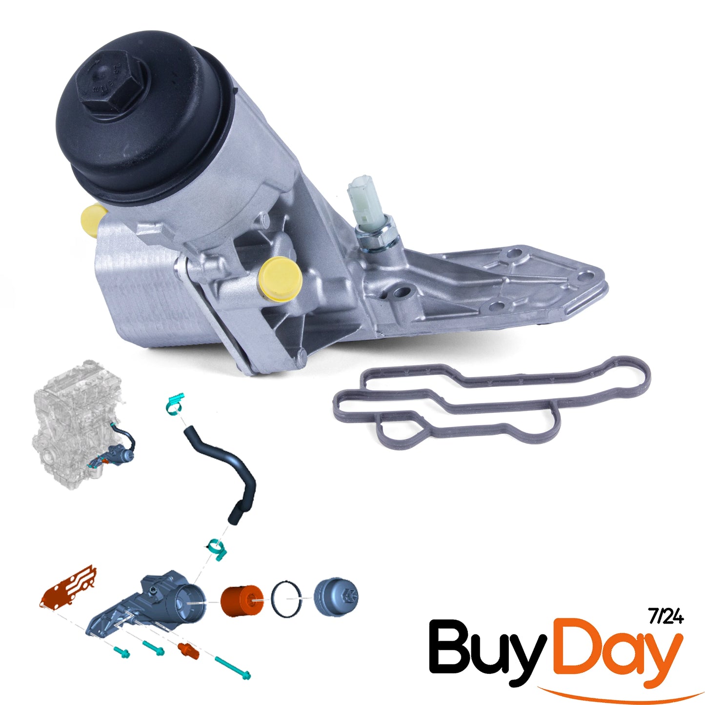 Oil Cooler And Housing + Gasket + Filter Compatible With Ranger 2.2 3.2 1746665 (2011+Onwards)