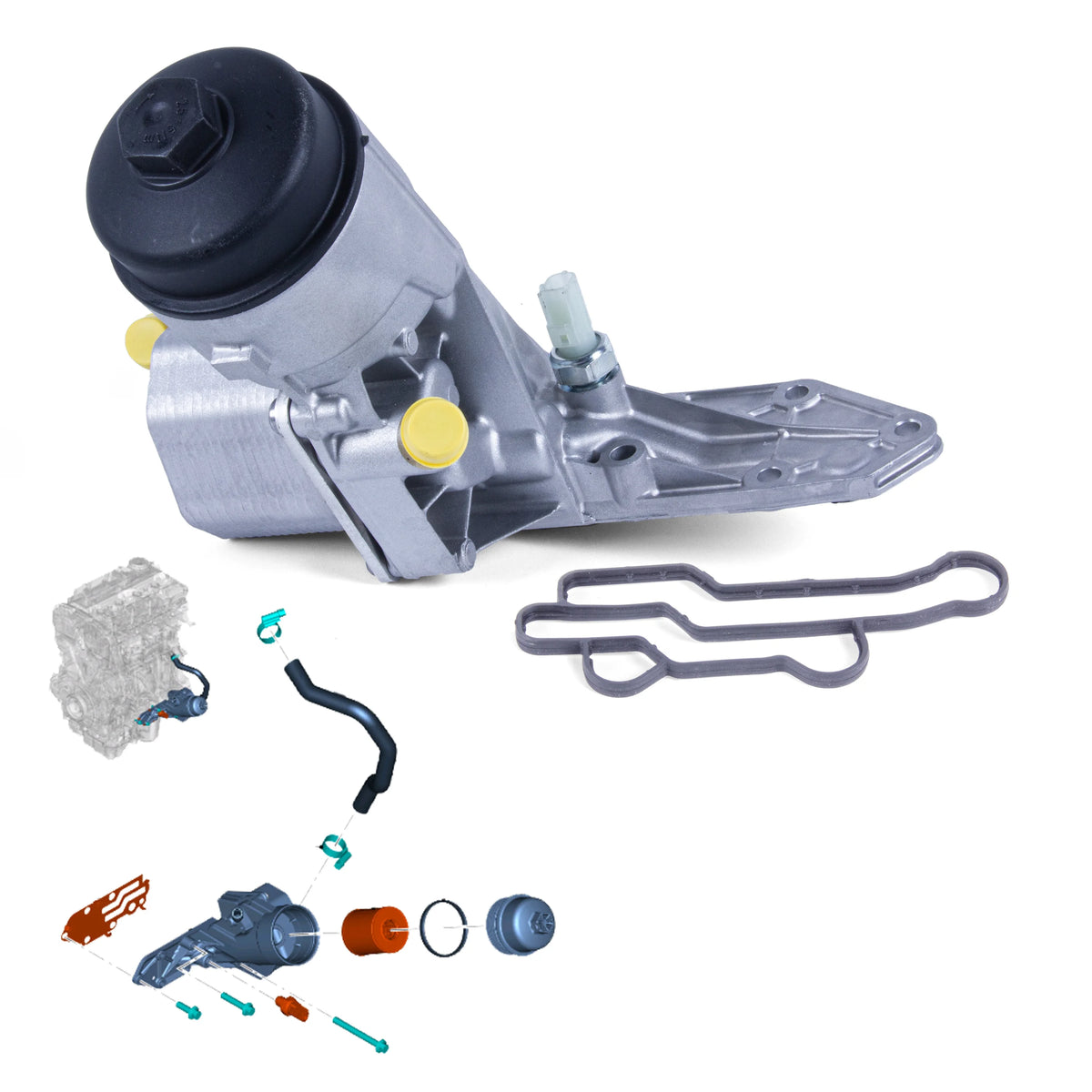 Oil Cooler And Housing + Gasket + Filter For Ford Ranger 2.2 3.2 1746665 (11+On) - BUYDAY - Oil Cooler