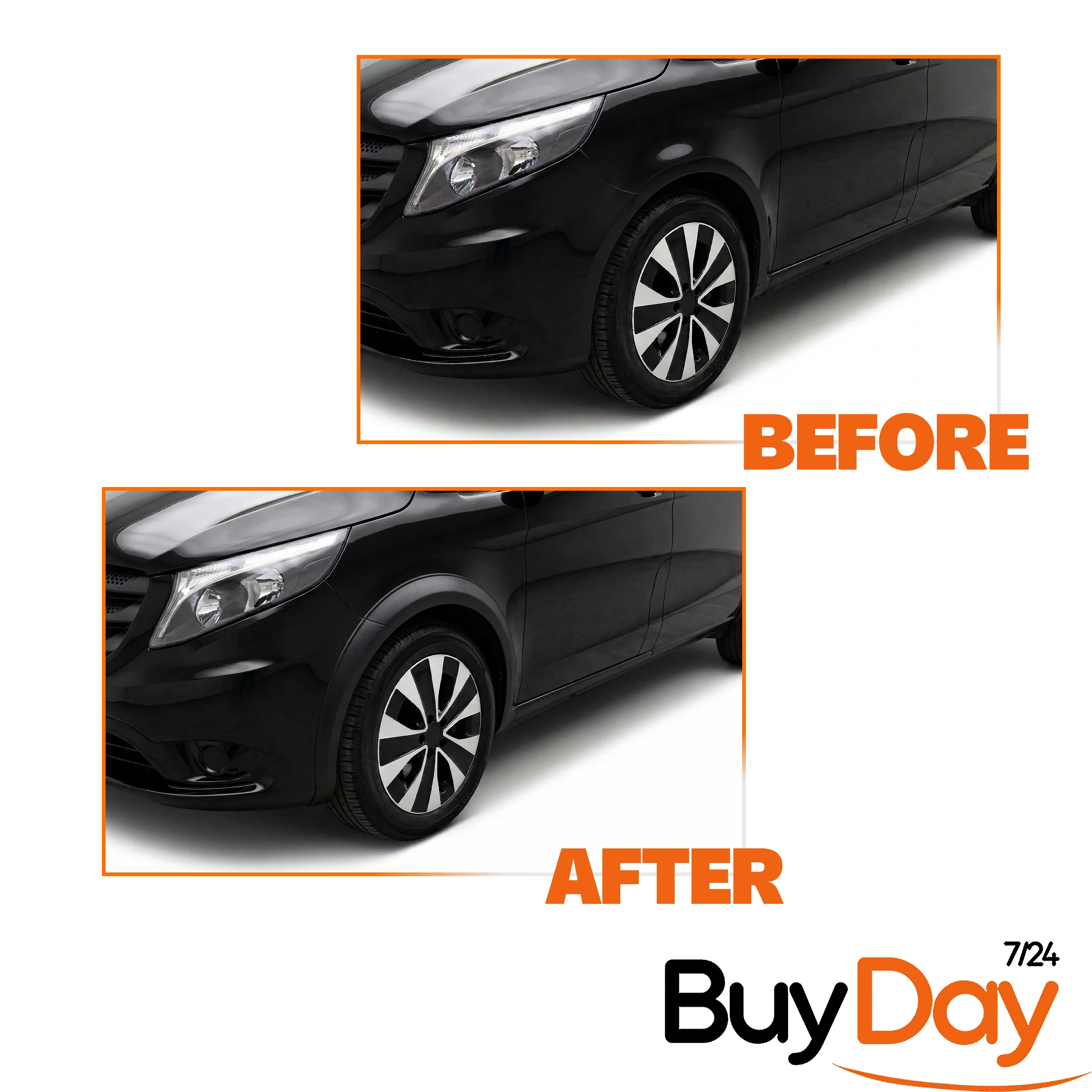 Wheel Arch Protection Cover Trim Set Abs Black Compatible With Vito W447 (2015-2022)