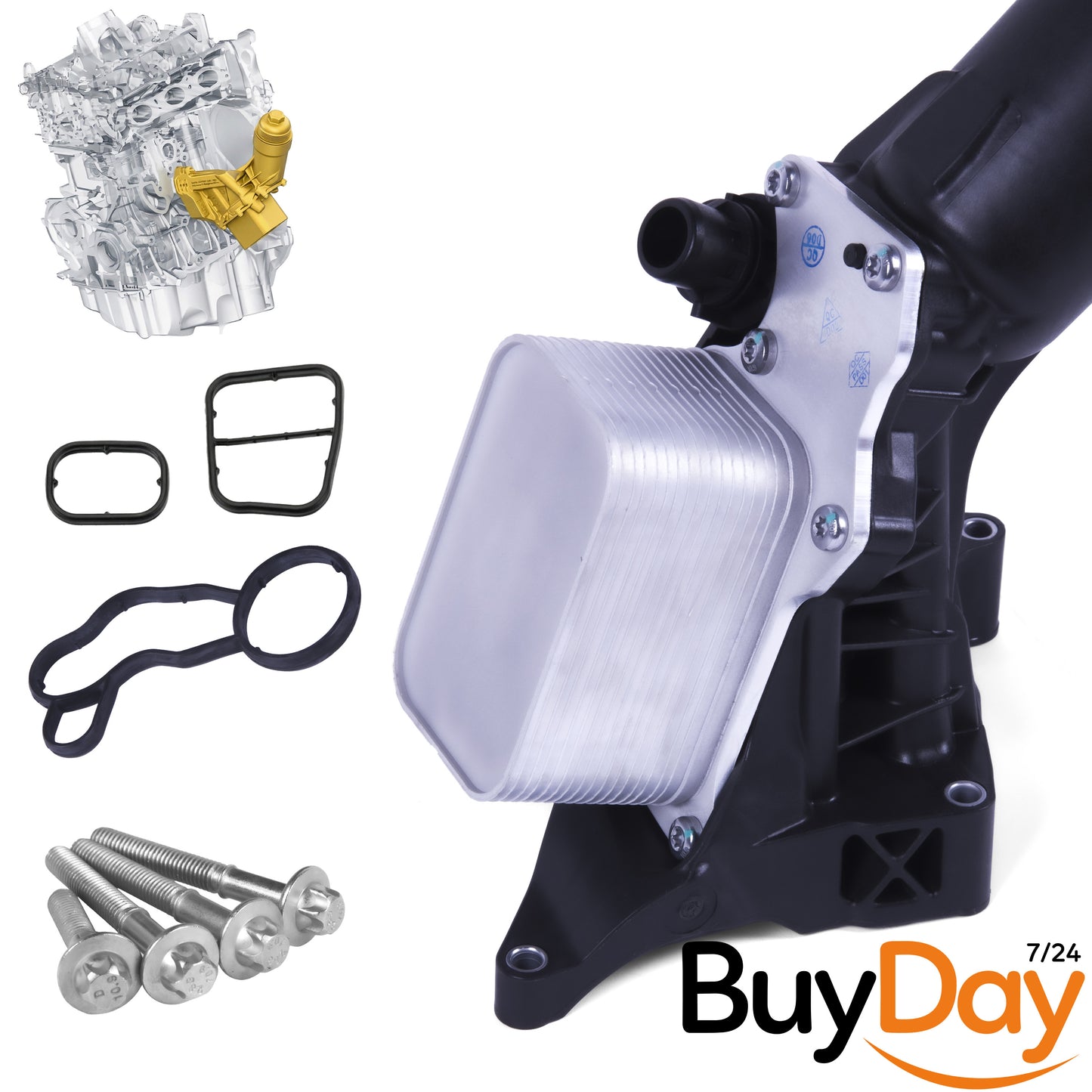 Oil Cooler And Housing + Gasket + Filter For....