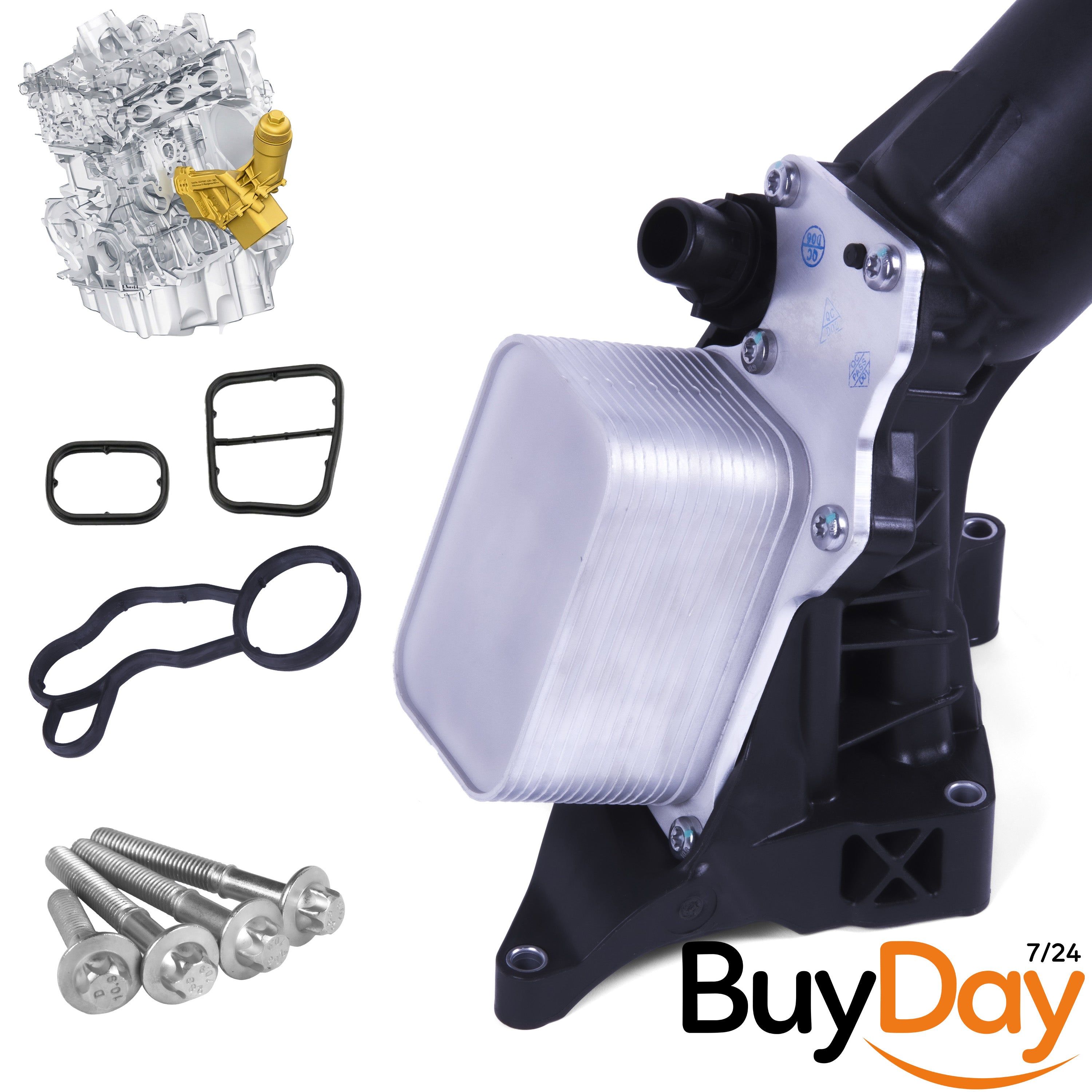 Oil Cooler And Housing + Gasket + Filter For....