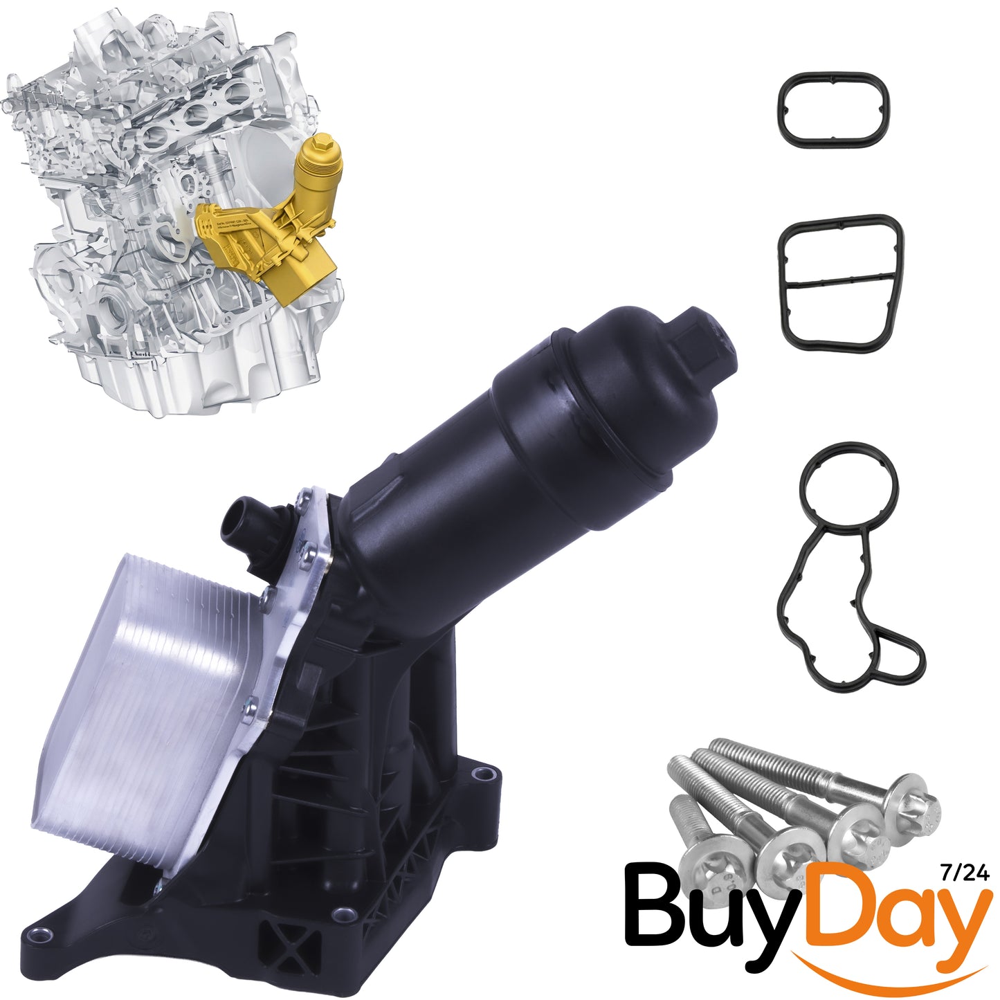 Oil Cooler And Housing + Gasket + Filter For....