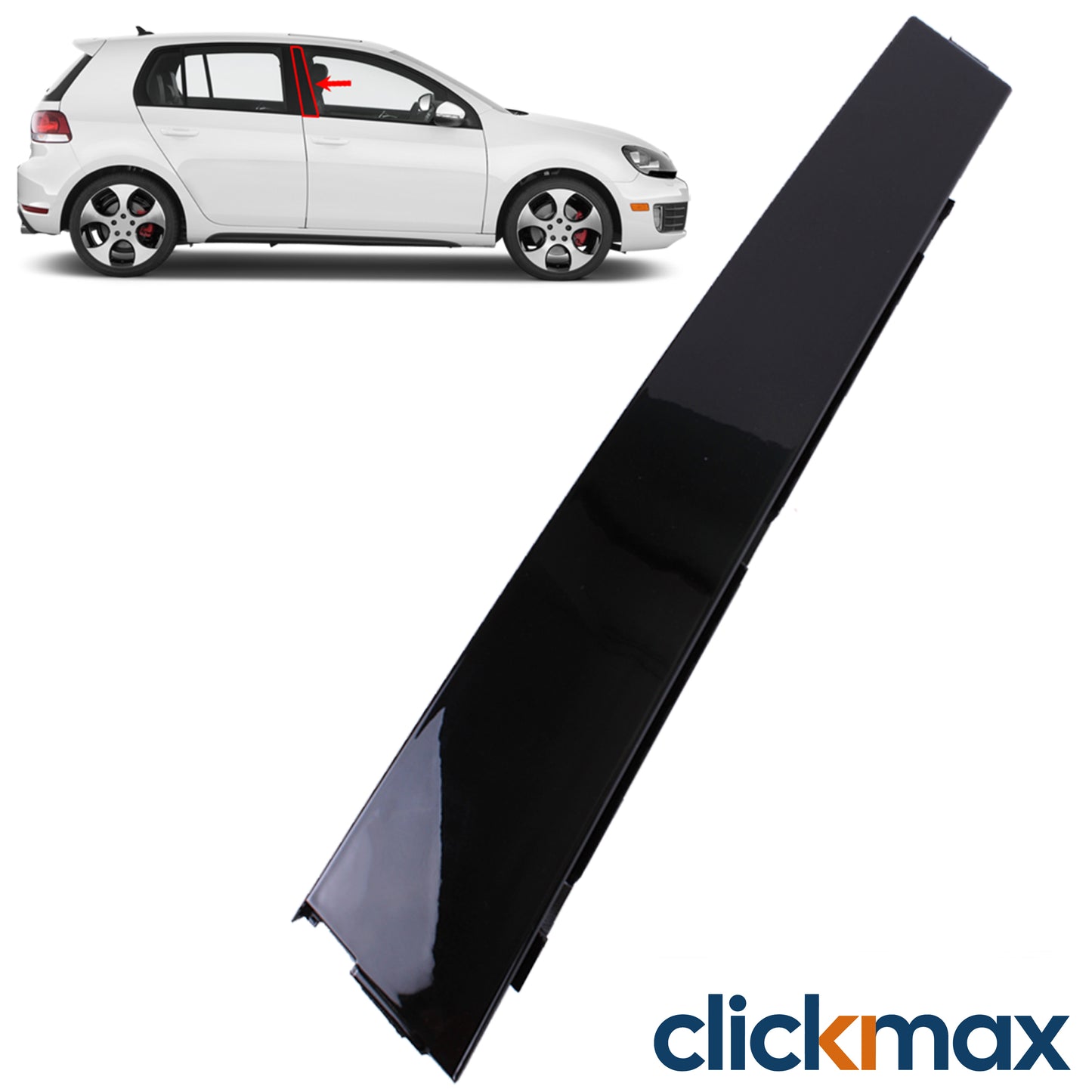 Front Right B-Pillar Trim Cover Panel Black for VW Golf MK6 (09-13) 5K4837902A
