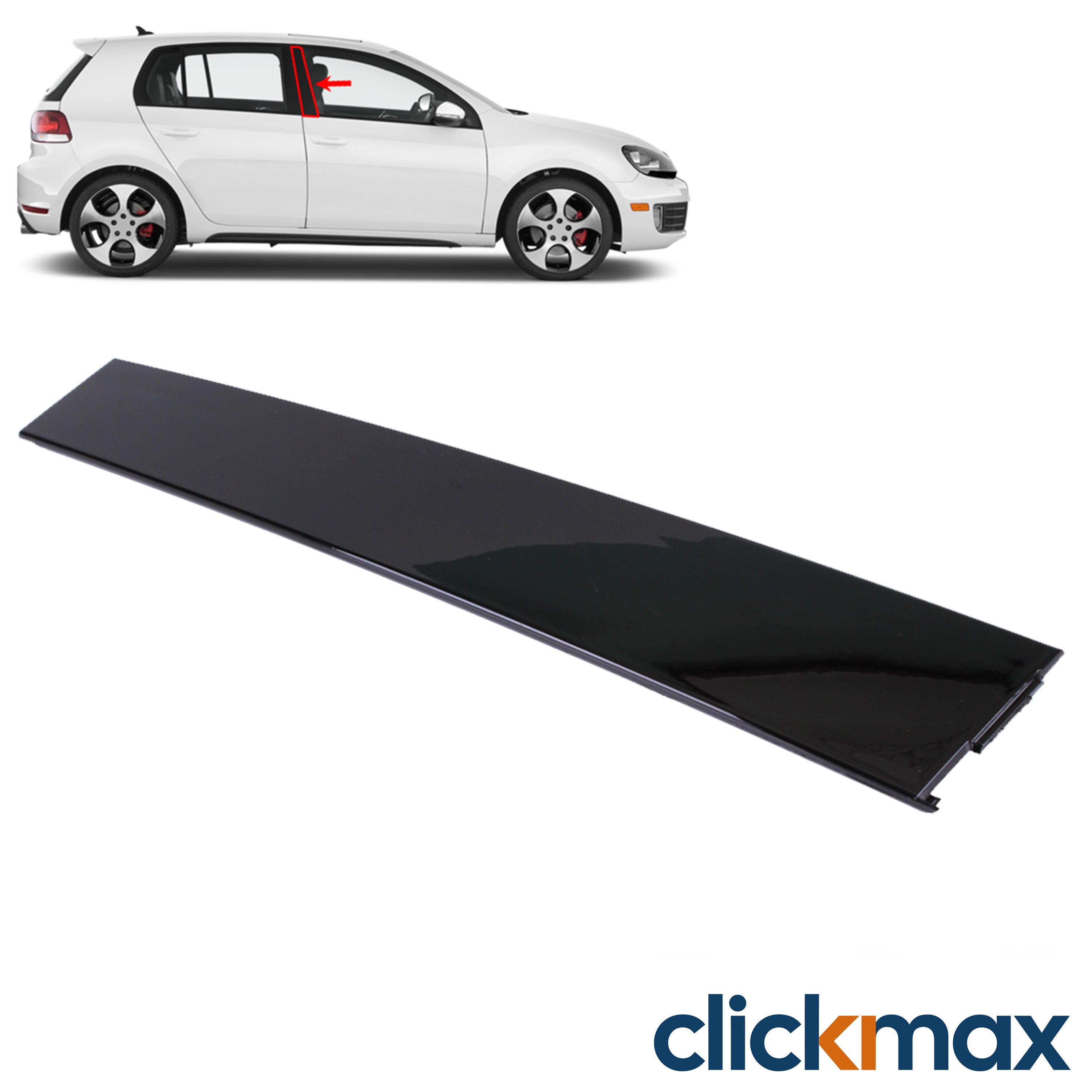 Front Right B-Pillar Trim Cover Panel Black for VW Golf MK6 (09-13) 5K4837902A