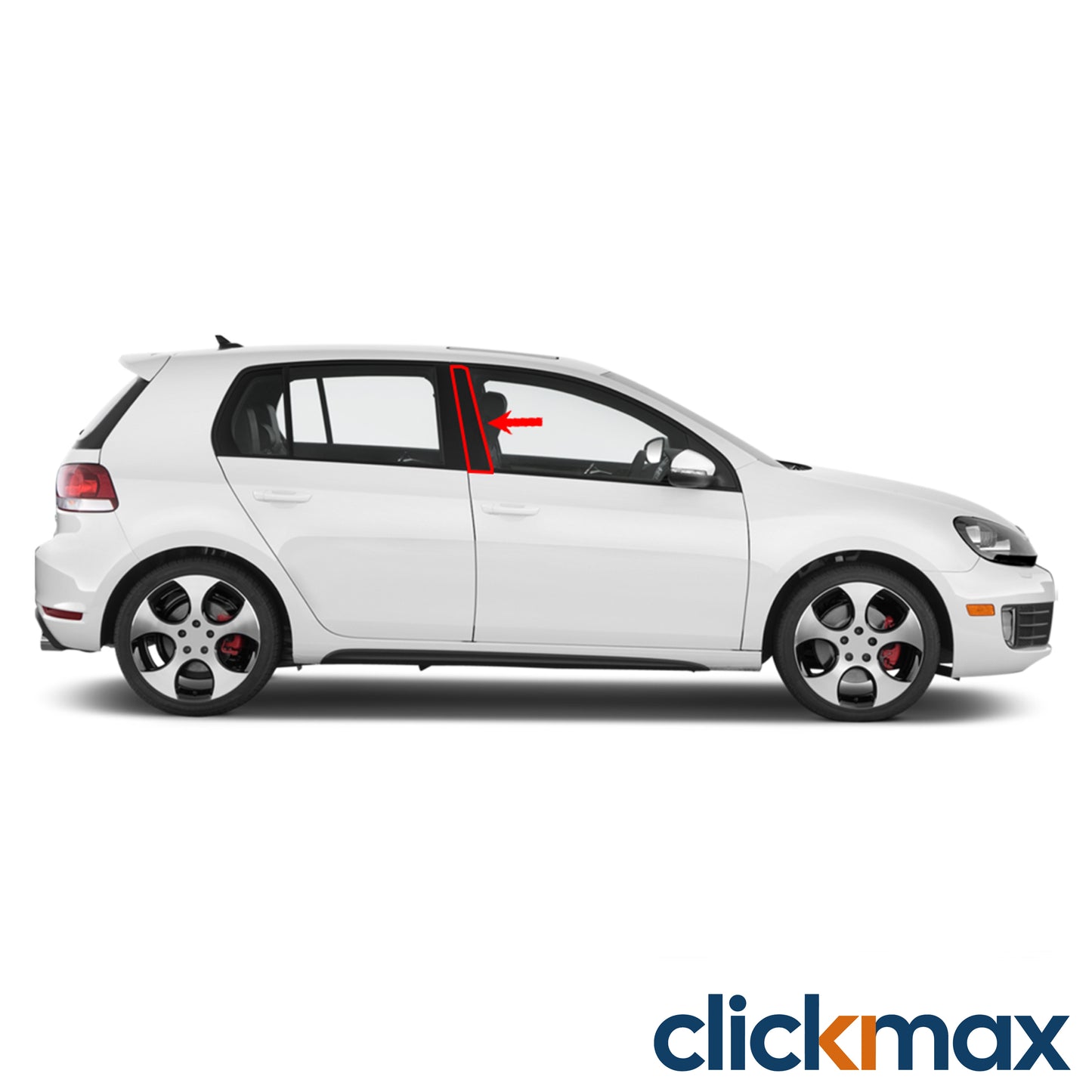 Front Right B-Pillar Trim Cover Panel Black for VW Golf MK6 (09-13) 5K4837902A
