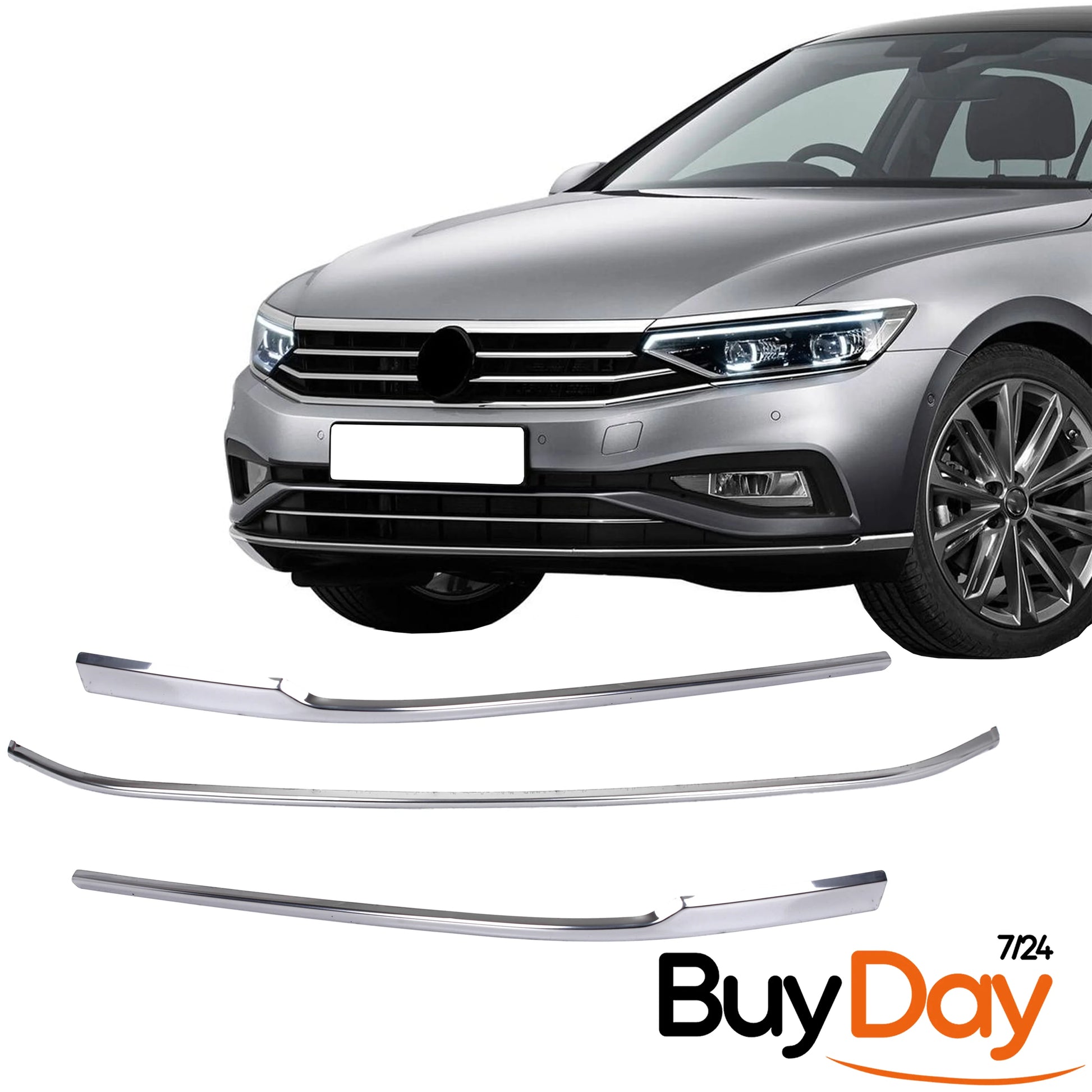 Chrome Front Bumper Lower Grille Moulding Trim