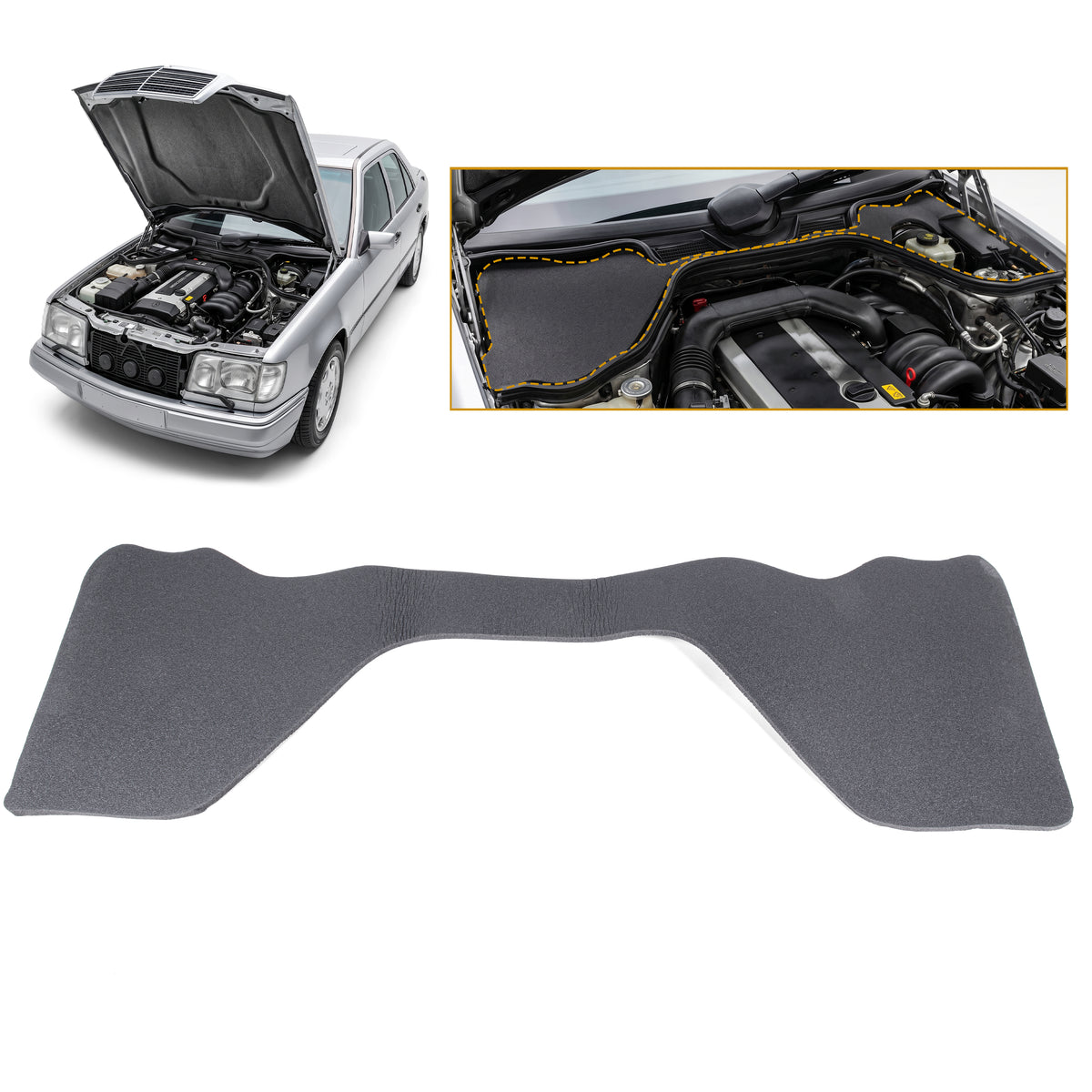 Hood Bonnet Insulation Mat For Mercedes E Series W124 S124 84-96 A1248870198 - Detail View - BUYDAY