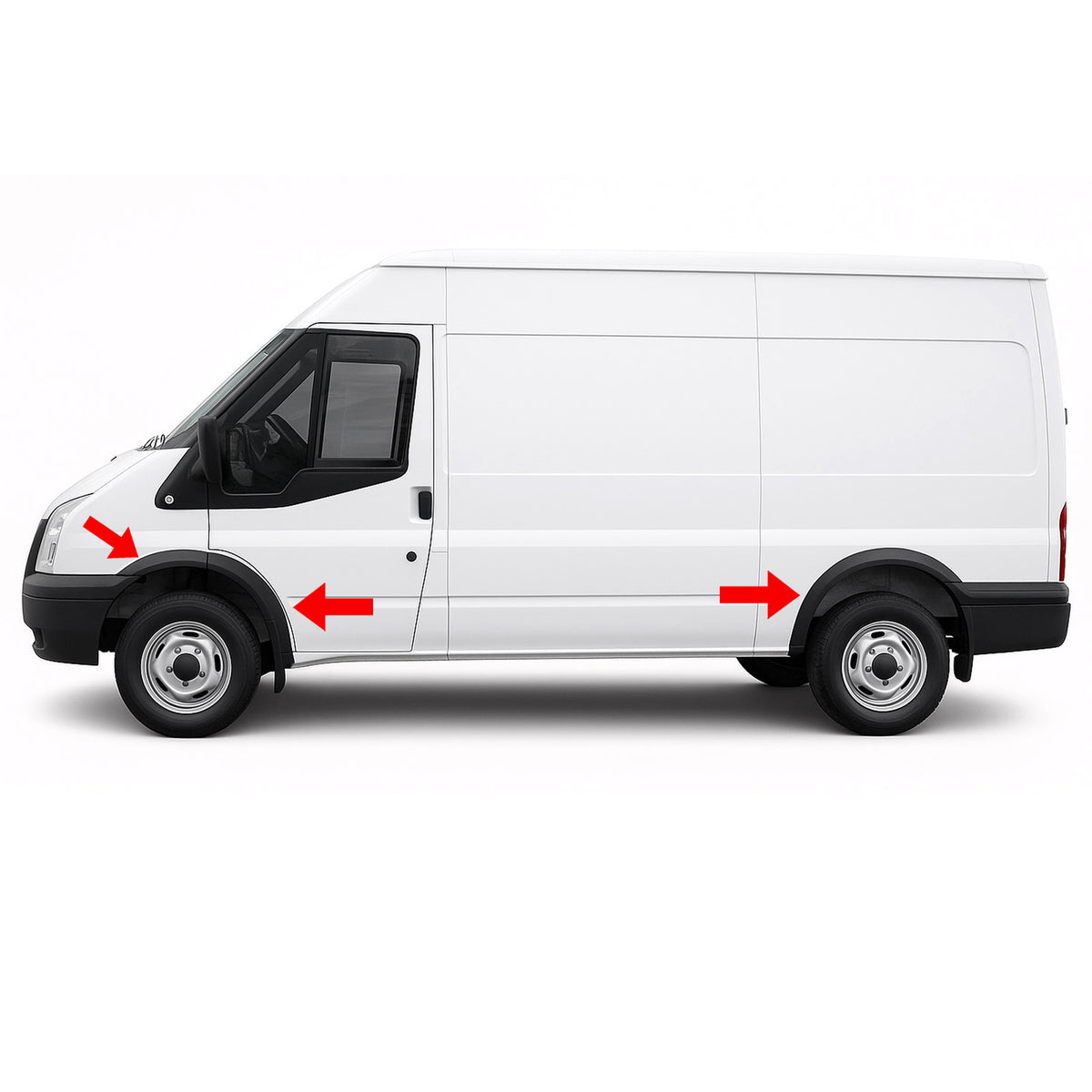 Wheel Arch Trim Set Wing Flare Cover Protector Kit For Ford Transit MK7 (06-13) - BUYDAY Auto Parts