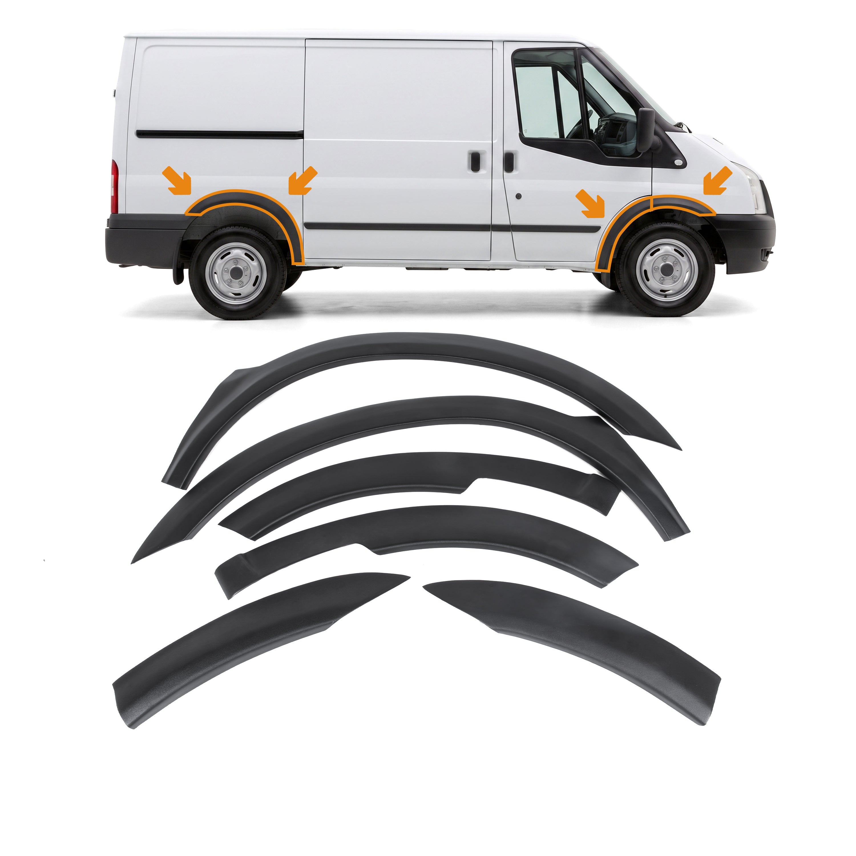 Wheel Arch Trims SWB Wing Flare Cover Protector Set For Ford Transit MK7 06-13 - BUYDAY Auto Parts
