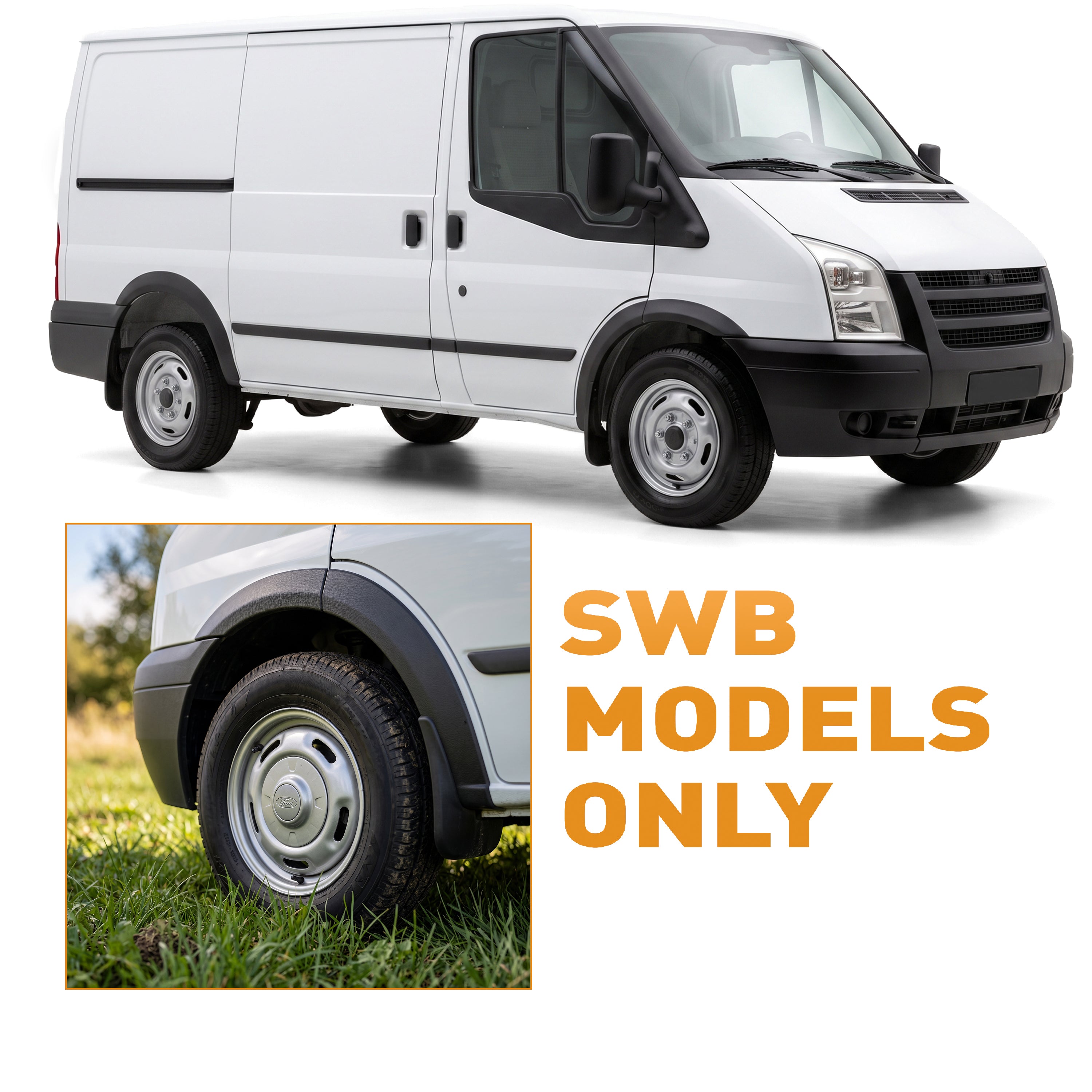 Wheel Arch Trims SWB Wing Flare Cover Protector Set For Ford Transit MK7 06-13 - Detail View - BUYDAY