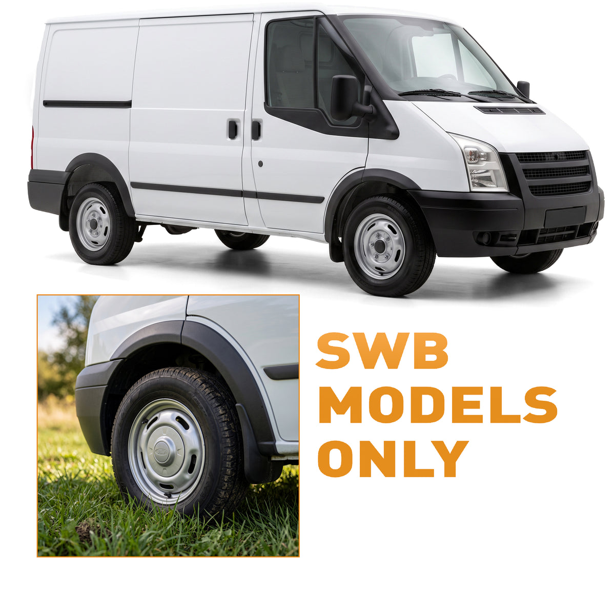 Wheel Arch Trims SWB Wing Flare Cover Protector Set For Ford Transit MK7 06-13 - Detail View - BUYDAY