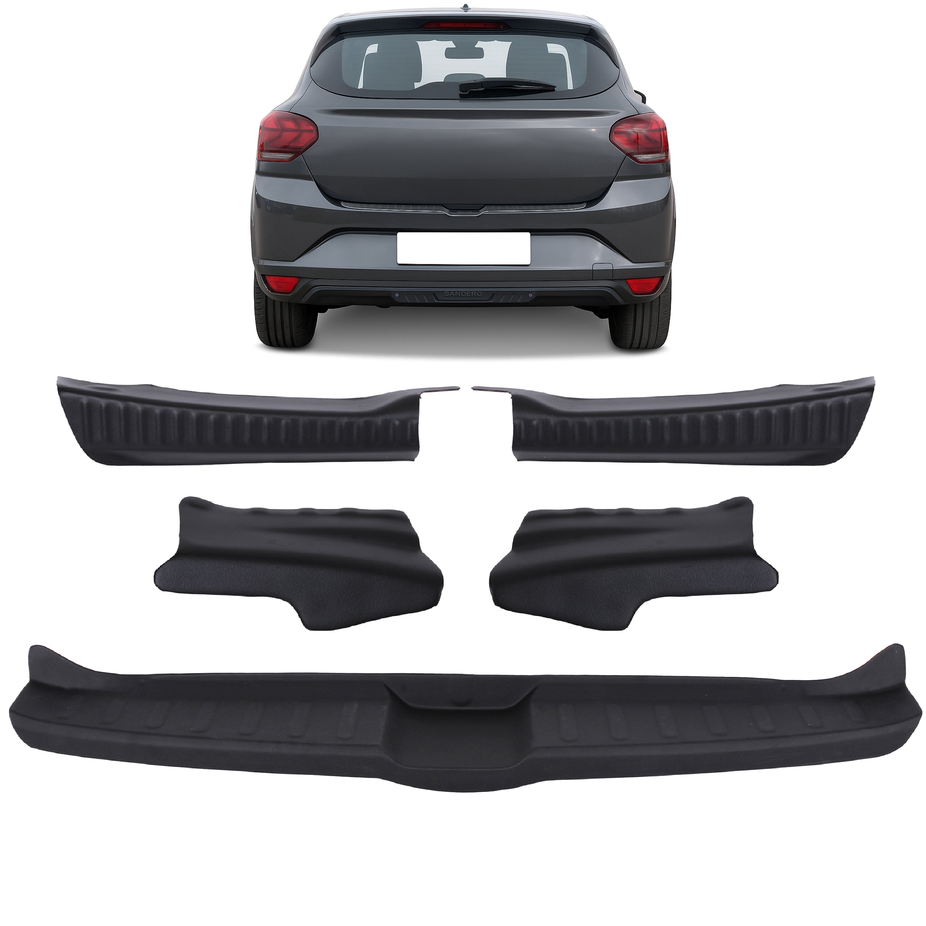 Rear Bumper Protector Complete Guard Set for Dacia Sandero Stepway III (2021+On) - BUYDAY Auto Parts