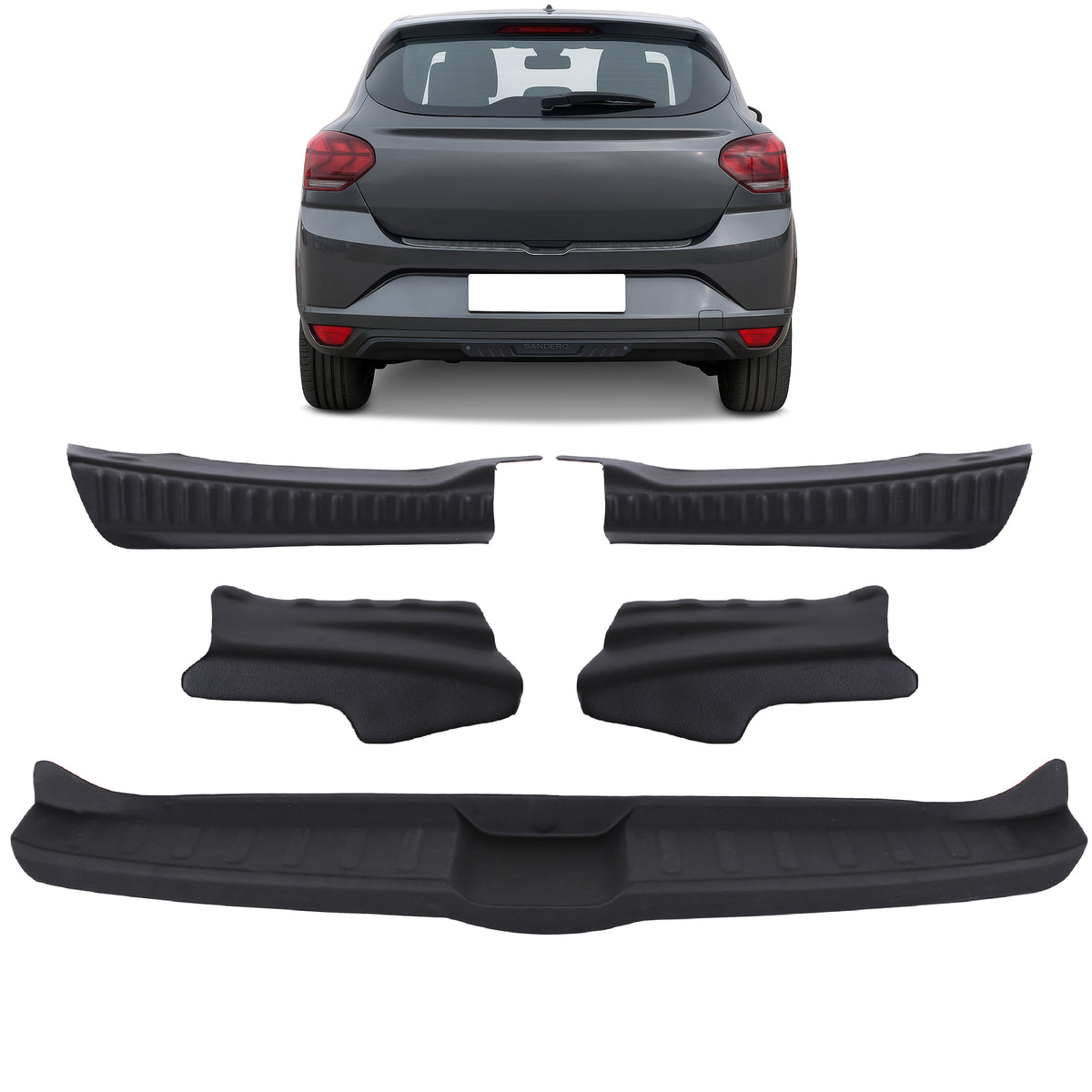 Rear Bumper Protector Complete Guard Set for Dacia Sandero Stepway III (2021+On) - BUYDAY Auto Parts