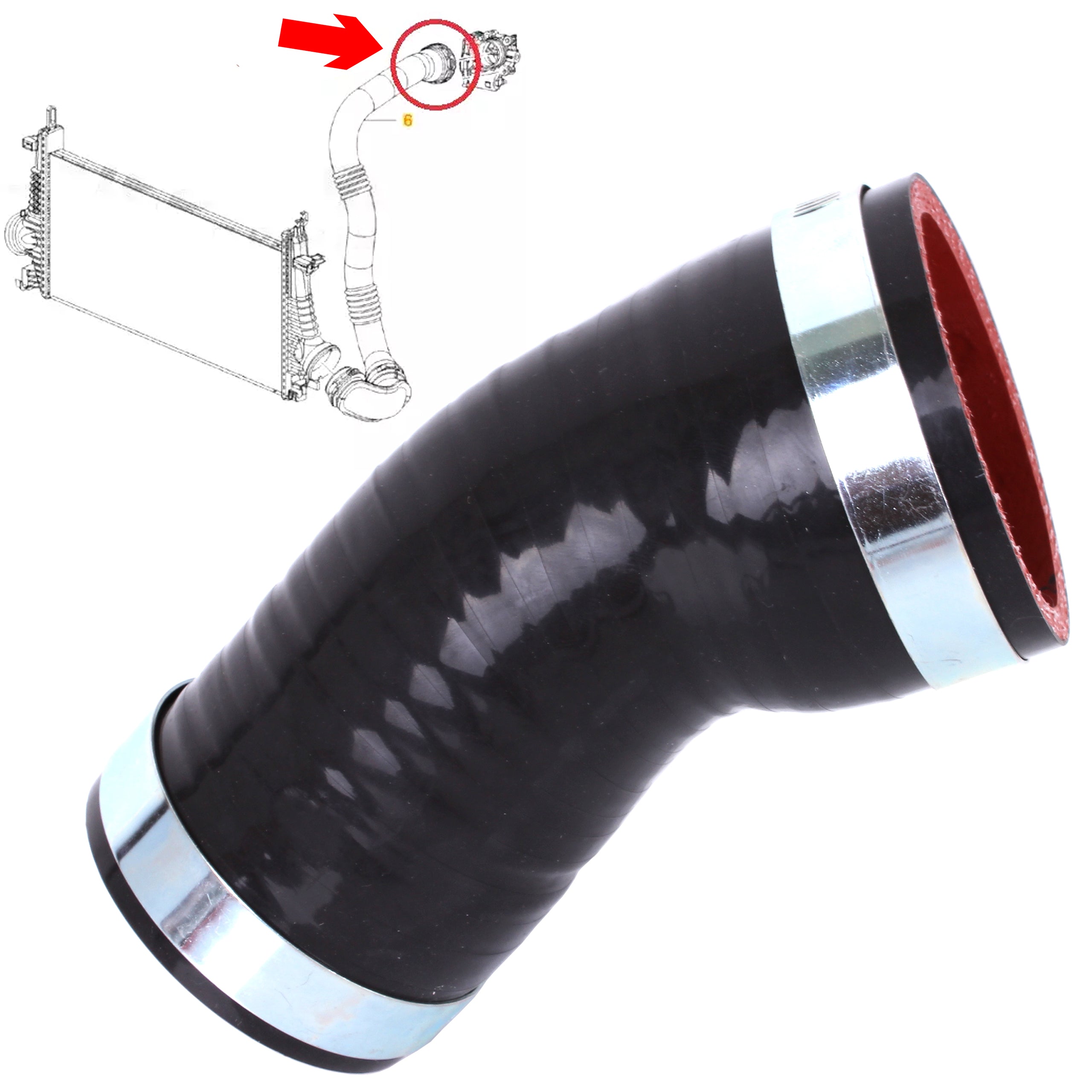 Silicone Turbo Hose REPAIR SET Split Pipe Fix for Vauxhall Insignia A 2.0 CDTi - Detail View - BUYDAY