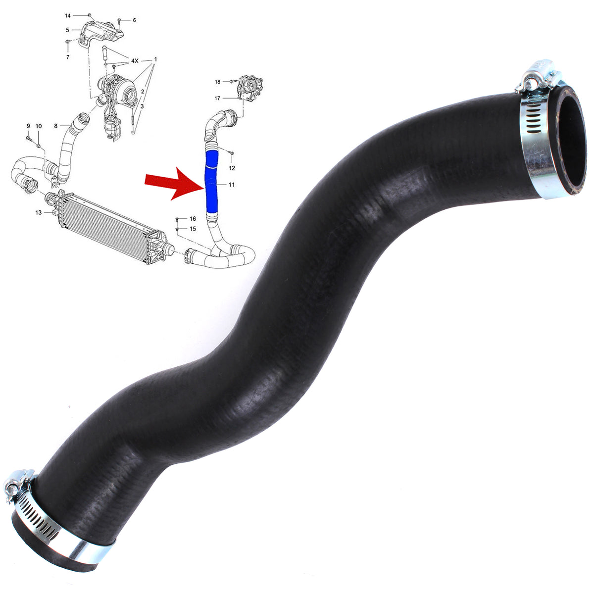 Intercooler Turbo Hose for Opel Vauxhall Mokka / Mokka X J13 1.6 Cdti 95371558 - BUYDAY Auto Parts