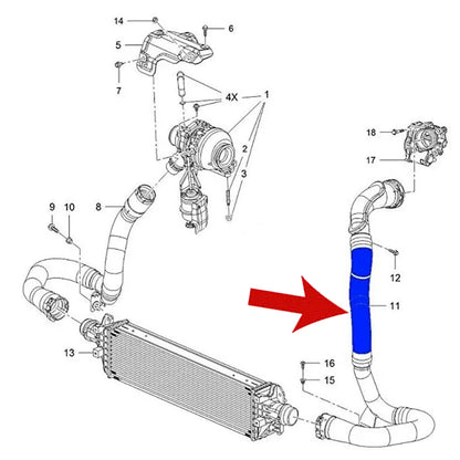 Intercooler Turbo Hose for Opel Vauxhall Mokka / Mokka X J13 1.6 Cdti 95371558 - Detail View - BUYDAY