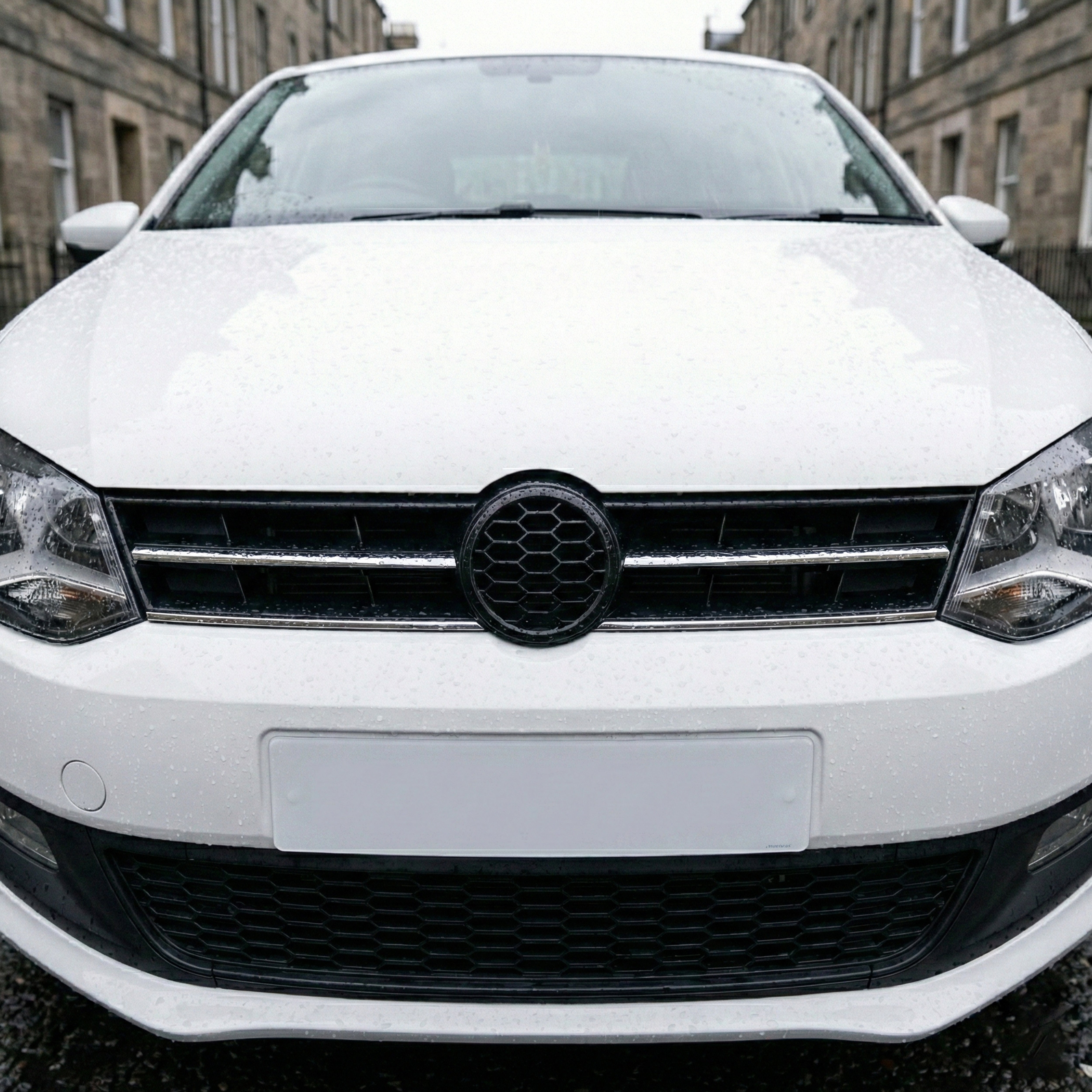 Main Grille Black With Chrome Moulding Front Upper 6R0853651C For VW Polo 09-14 - Detail View - BUYDAY