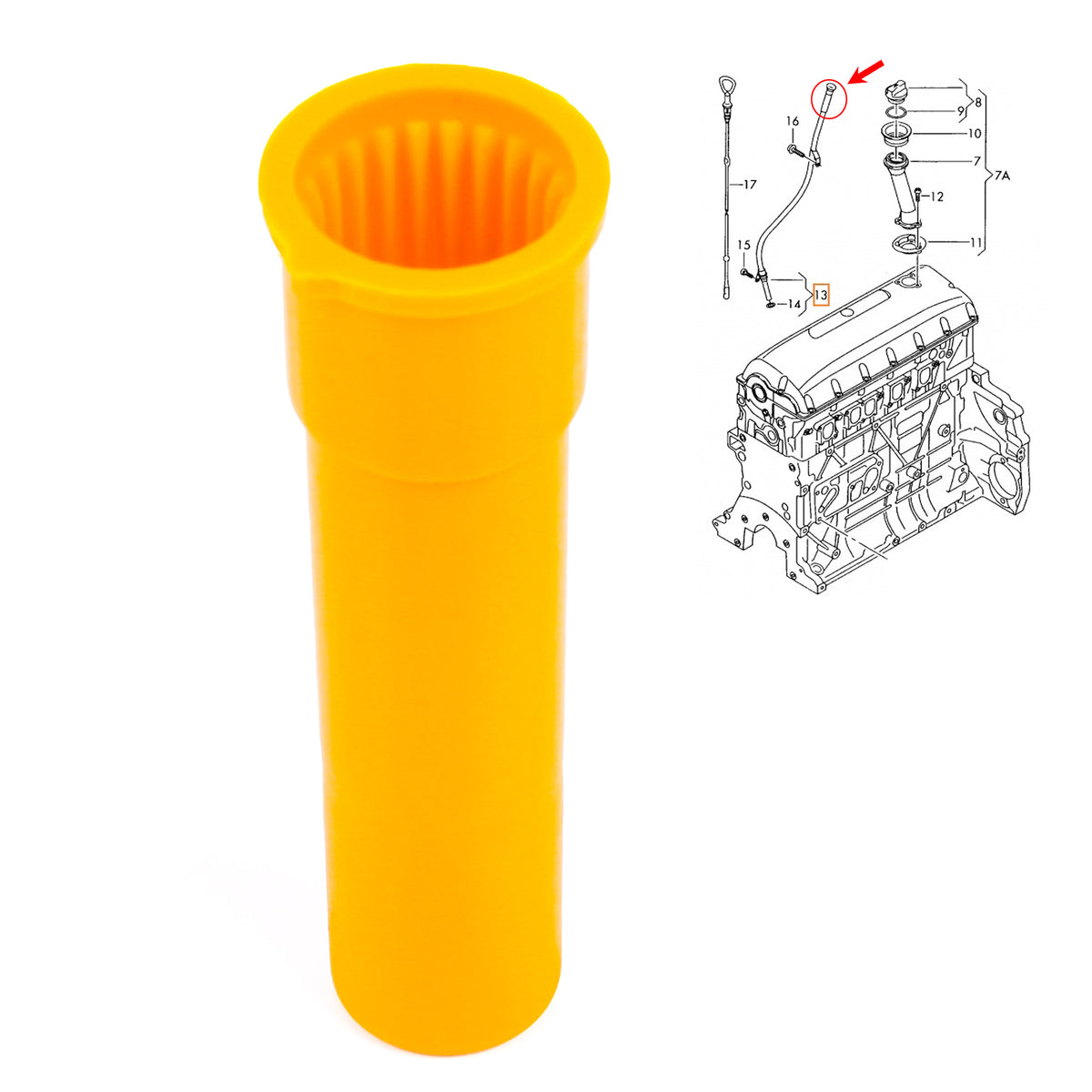 Oil Level Dipstick for VW Transporter T5 Touareg 2.5 TDI (03-10) 070115629K G - Detail View - BUYDAY