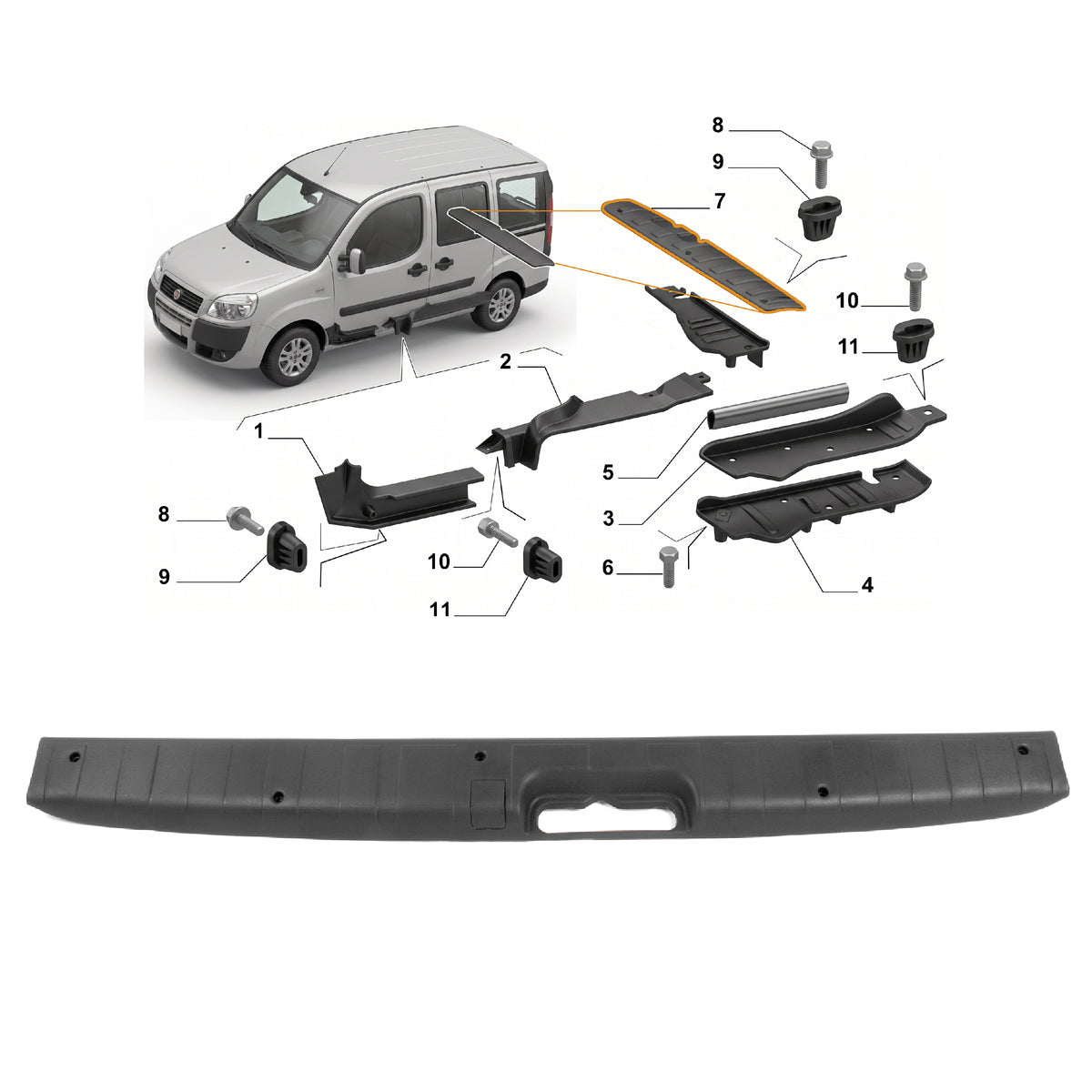 Rear Quarter Panel Cover Moulding Bumper Strip Trim For Fiat (2006-2023) 7352869 - Detail View - BUYDAY