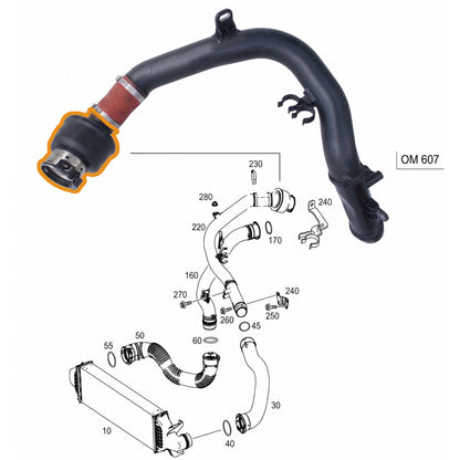 Turbo Hose Resonator for Mercedes Benz A-Class 160 CDI 180 CDI A6070940182 - Detail View - BUYDAY