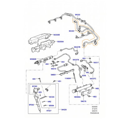 Injector Leak Off Return Pipe For Land Rover Range Rover IV 3.0 Diesel LR021871 - Detail View - BUYDAY