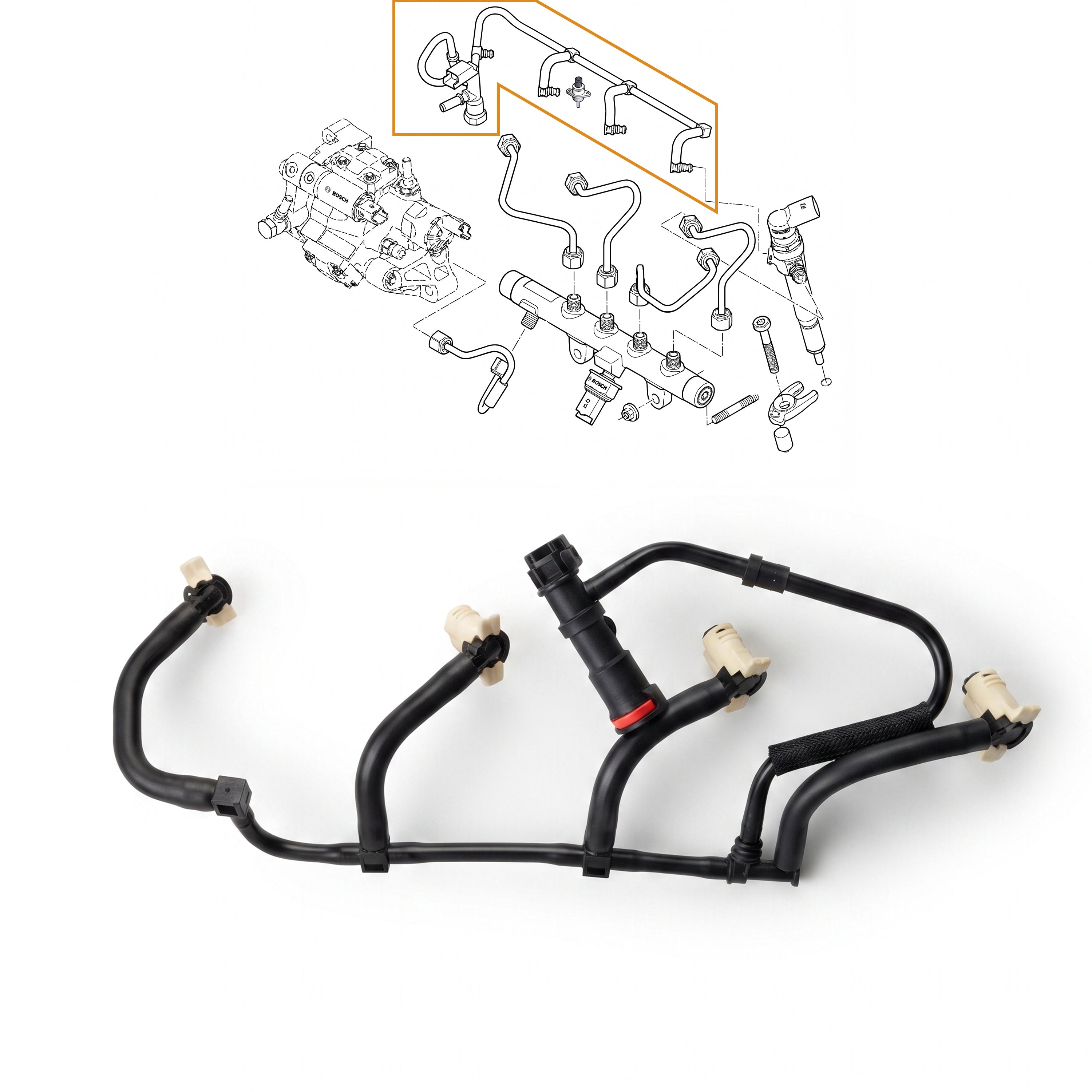 Owerflow Leak Off Return Pipe For Renault Clio Kangoo Megane Scenic 1.5DCI - Detail View - BUYDAY