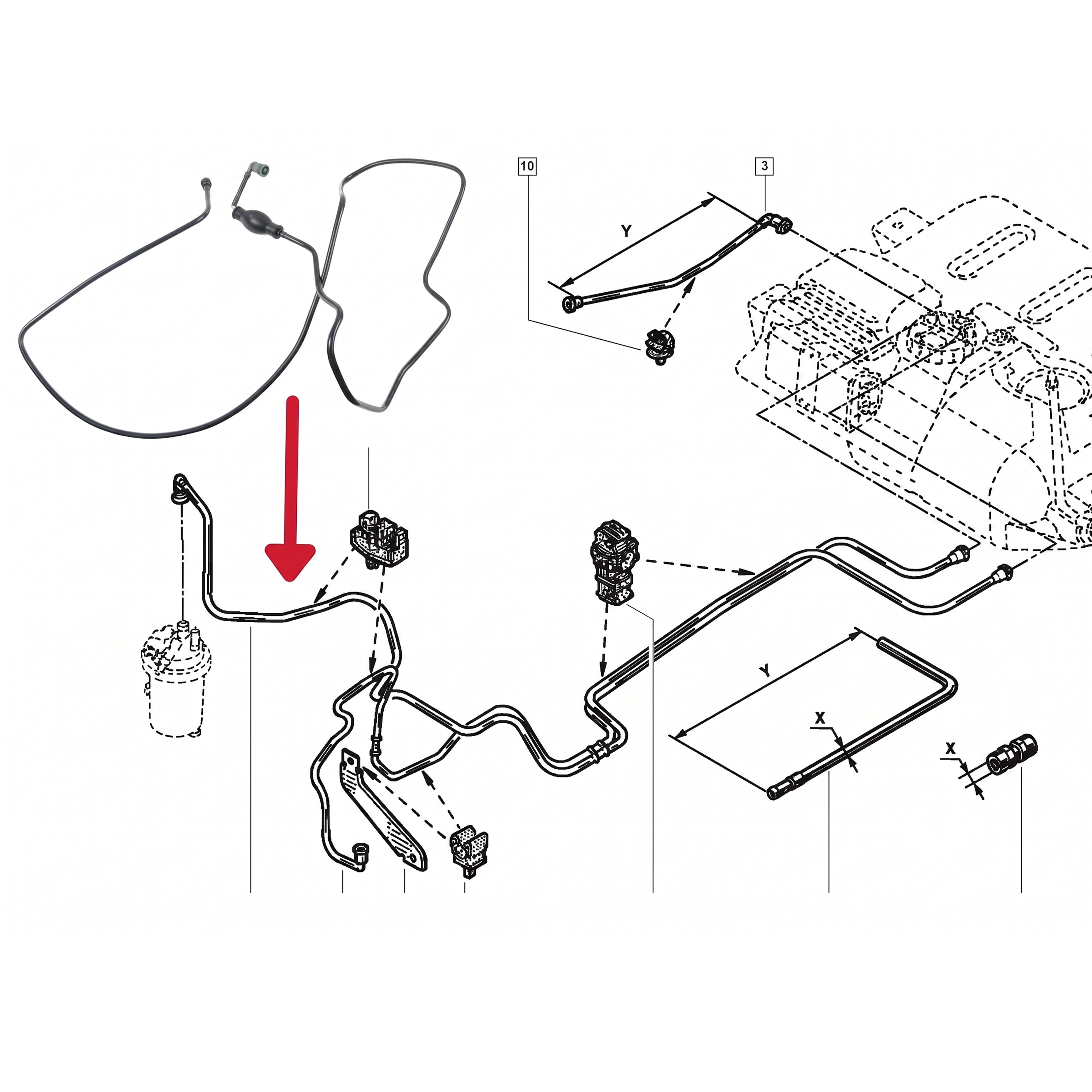 Fuel Line Hose Pipe For Vauxhall Vivaro Renault Trafic Primastar 1.9 2.5 Diesel - Detail View - BUYDAY