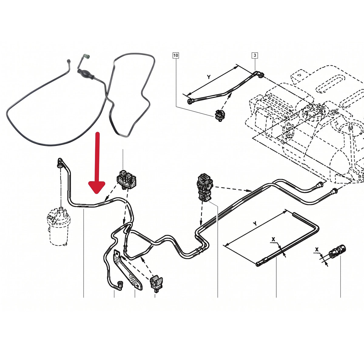 Fuel Line Hose Pipe For Vauxhall Vivaro Renault Trafic Primastar 1.9 2.5 Diesel - Detail View - BUYDAY