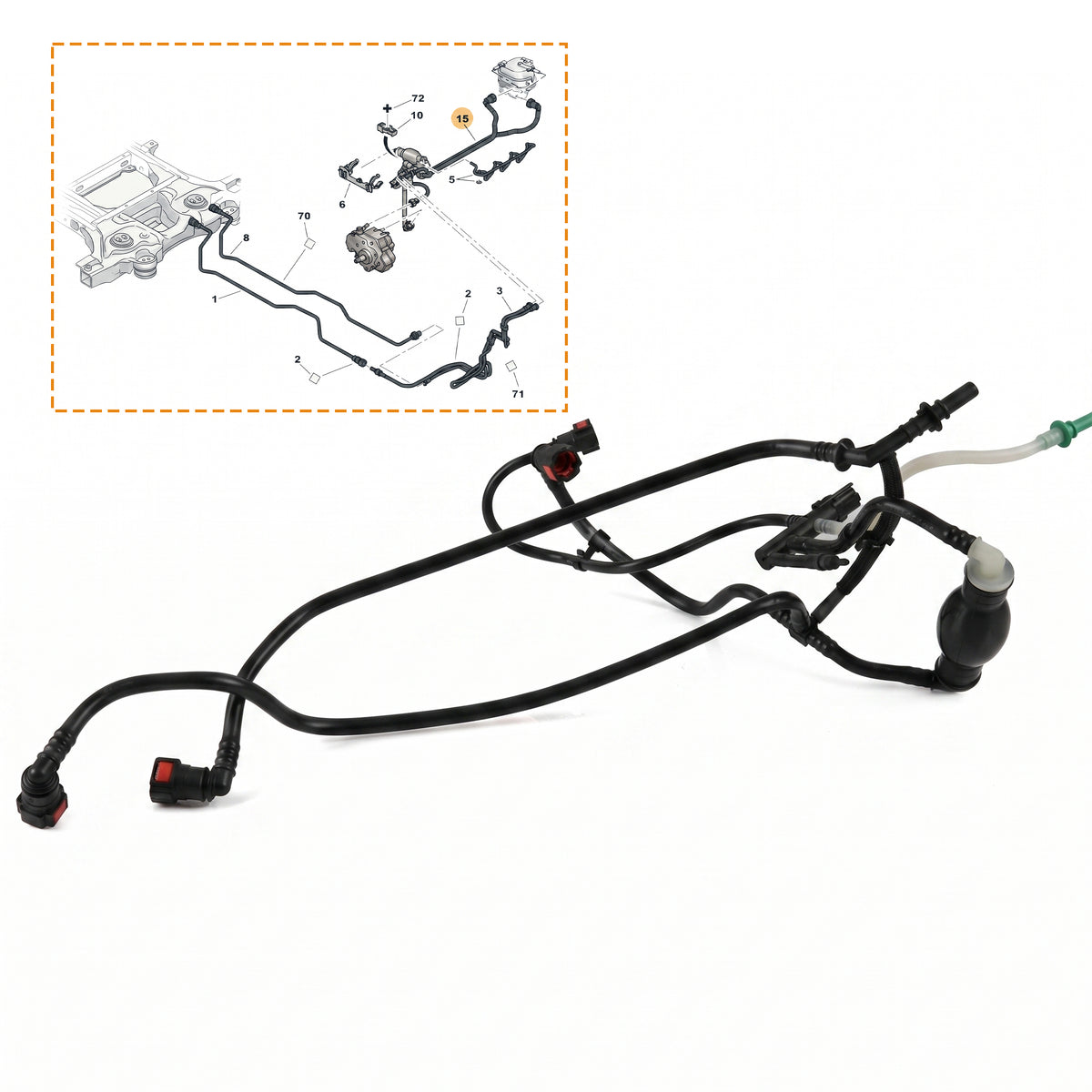 For Peugeot 206 207 307 Bipper 1.4 HDI Engine Fuel Line Pipe Harness Primer Pump - BUYDAY Auto Parts