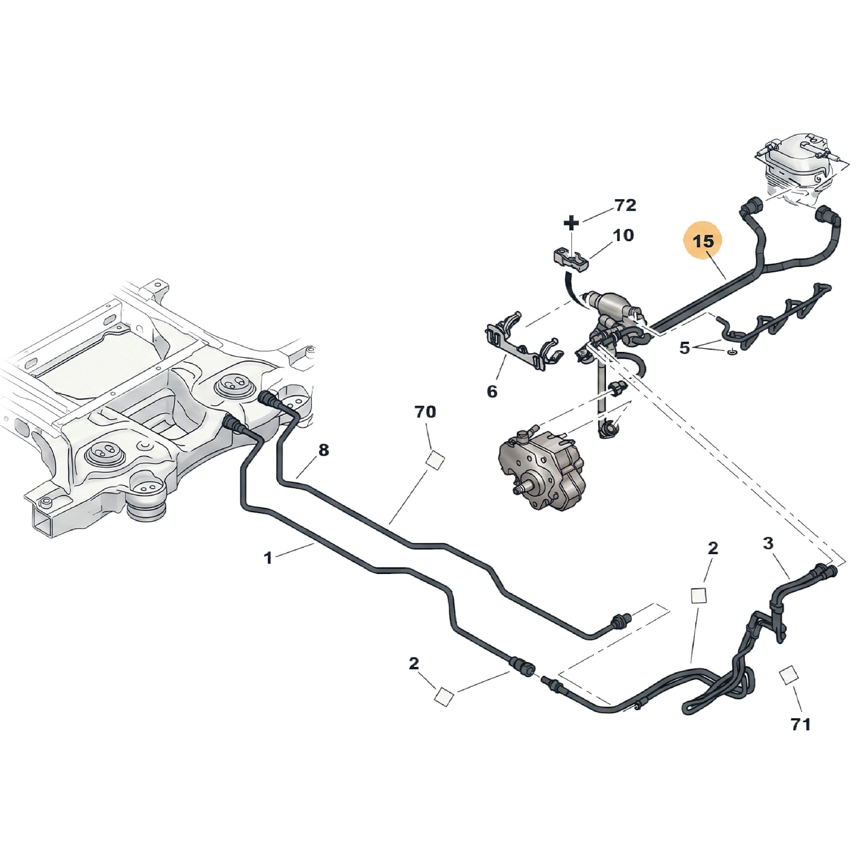 For Peugeot 206 207 307 Bipper 1.4 HDI Engine Fuel Line Pipe Harness Primer Pump - Detail View - BUYDAY