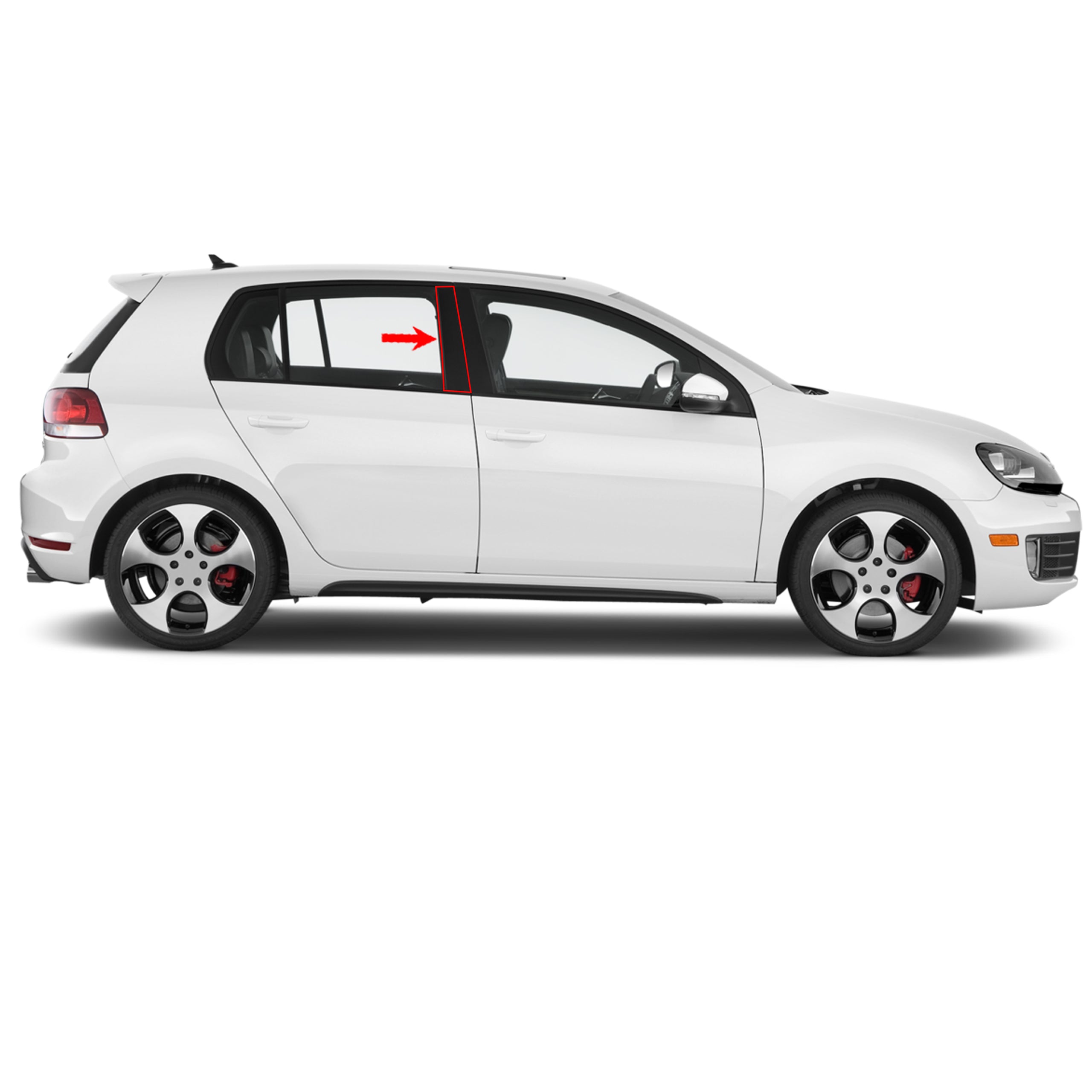 Rear Right B-Pillar Trim Cover Panel Black for VW Golf MK6 5K6839902B (09-13) - Detail View - BUYDAY