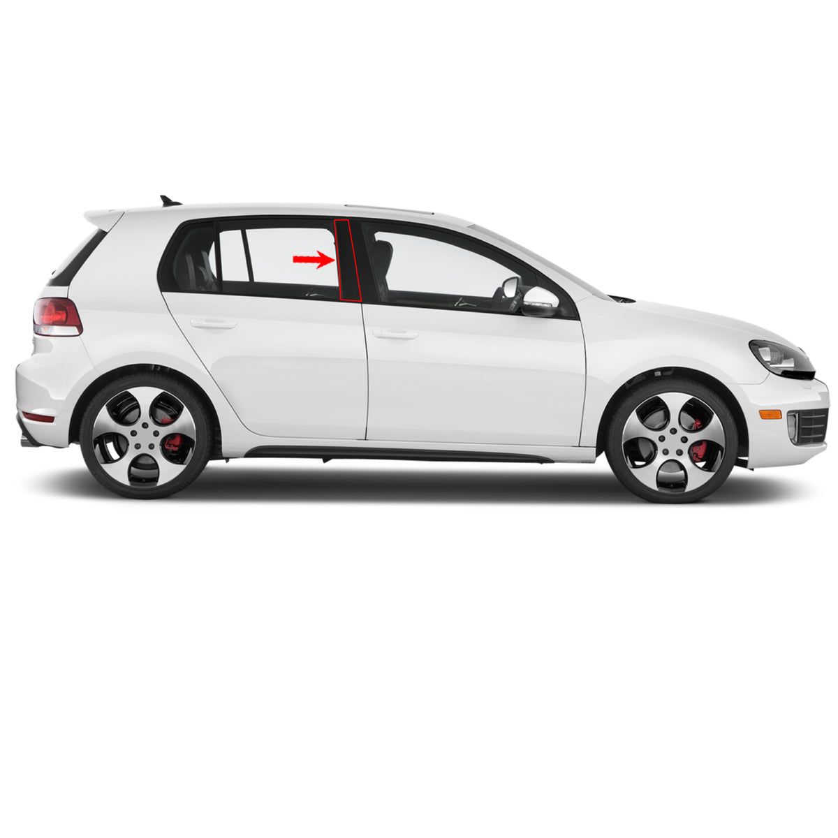 Rear Right B-Pillar Trim Cover Panel Black for VW Golf MK6 5K6839902B (09-13) - Detail View - BUYDAY