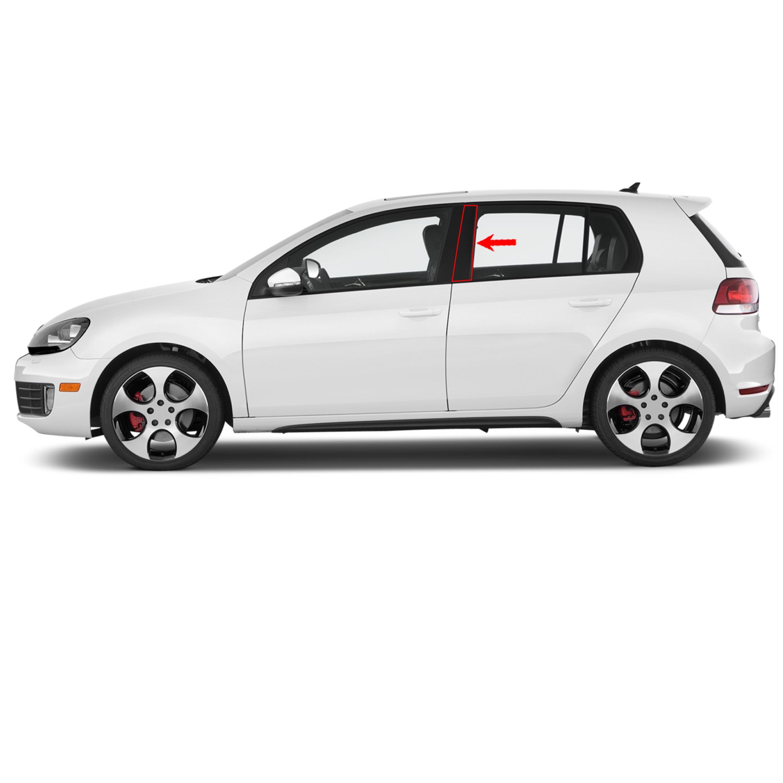 Rear Left B-Pillar Trim Cover Panel Black for VW Golf MK6 5K6839901B041 (09-13) - Detail View - BUYDAY
