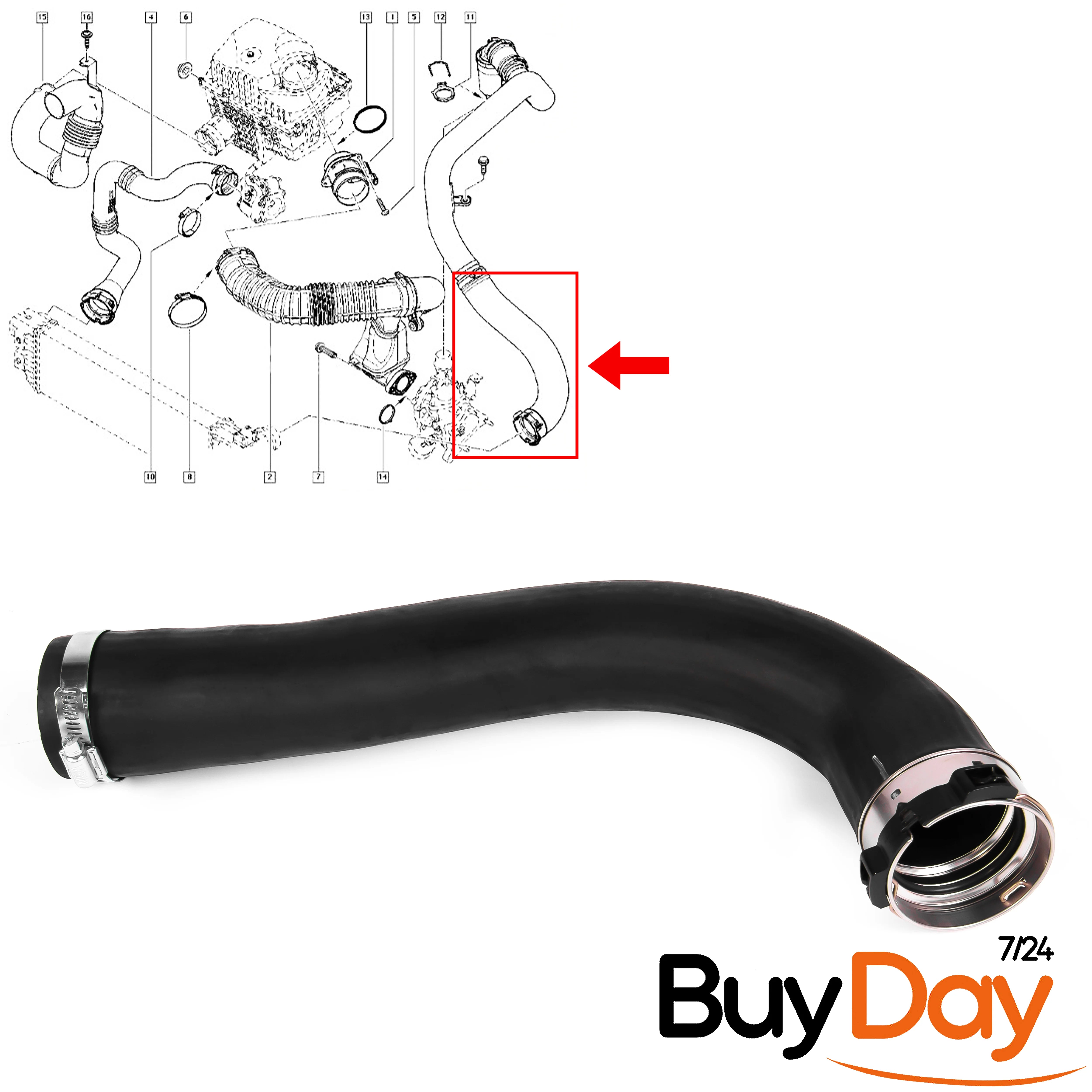 Intercooler Turbo Hose Pipe with Clamp