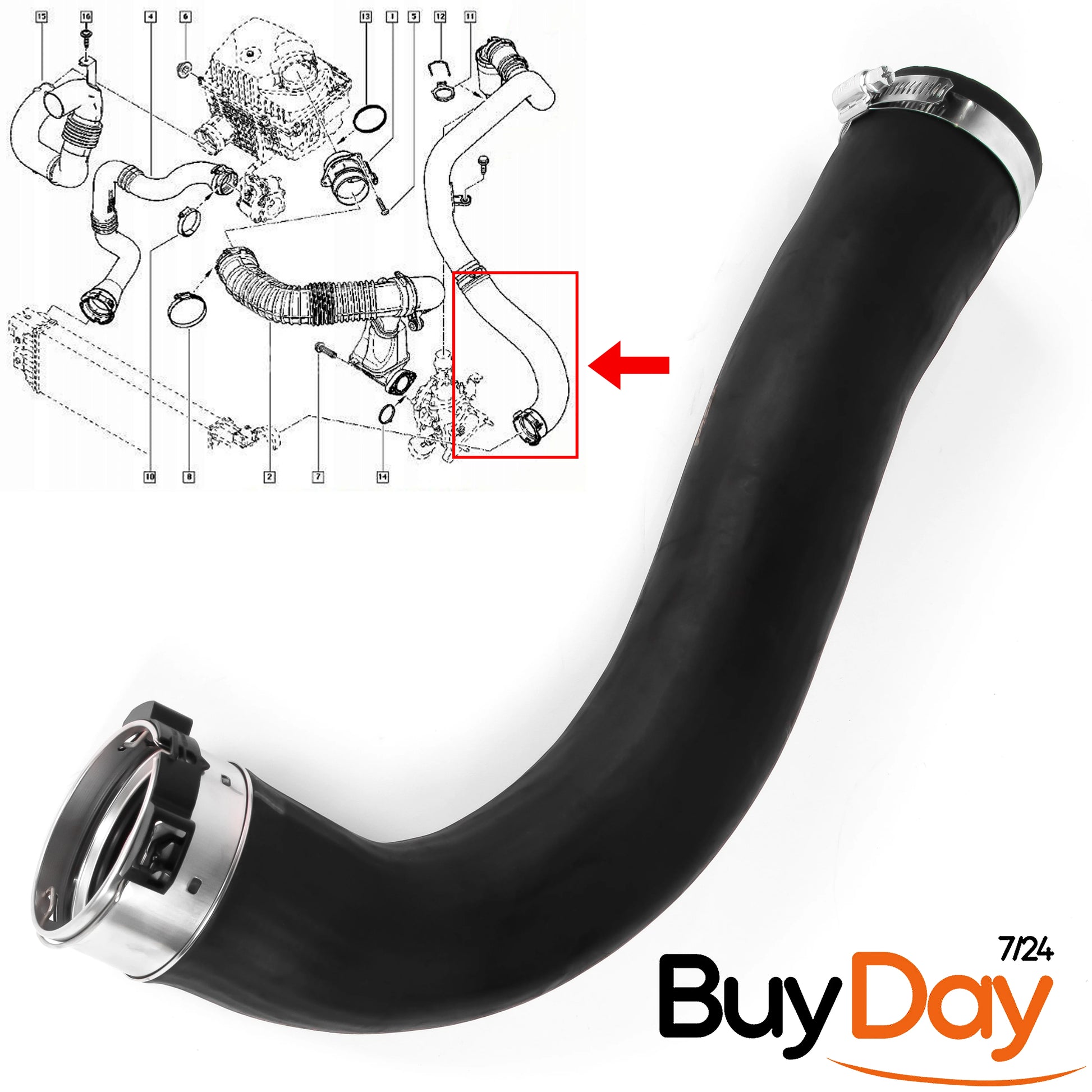 Intercooler Turbo Hose Pipe with Clamp
