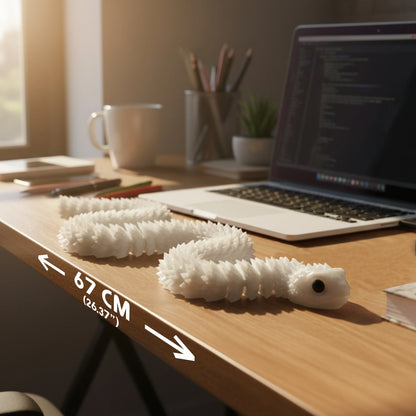 3D Printed Snake 67 cm (26.4 in) – Glow in the Dark Articulated Flexible Toy – Large Collectible Animal Figure for Home & Office Decor