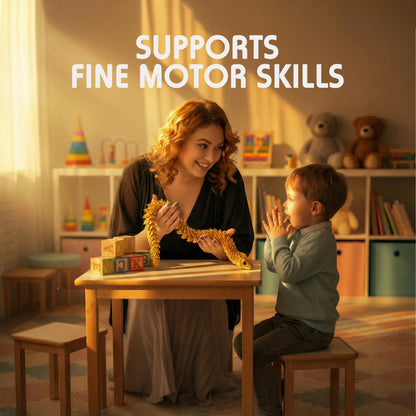 3D Printed Snake – Articulated Flexible Animal Model – 67 cm (26.4 in) Large Silky Gold Collectible Figure for Home & Office Decor