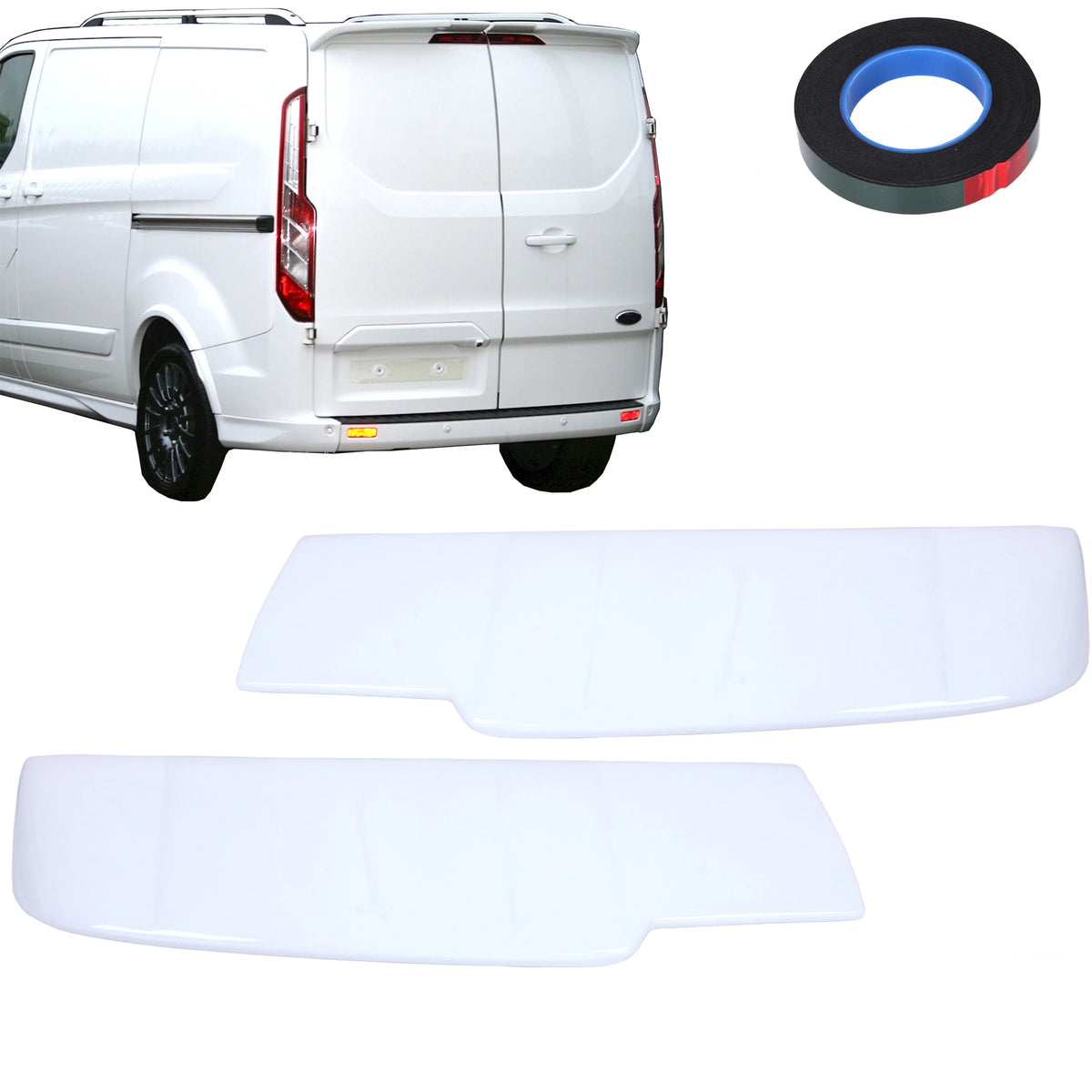 Rear Spoiler Painted Frozen White Barn Door for Ford Tourneo Custom (13-24) - BUYDAY - Spoiler for Ford Tourneo Custom