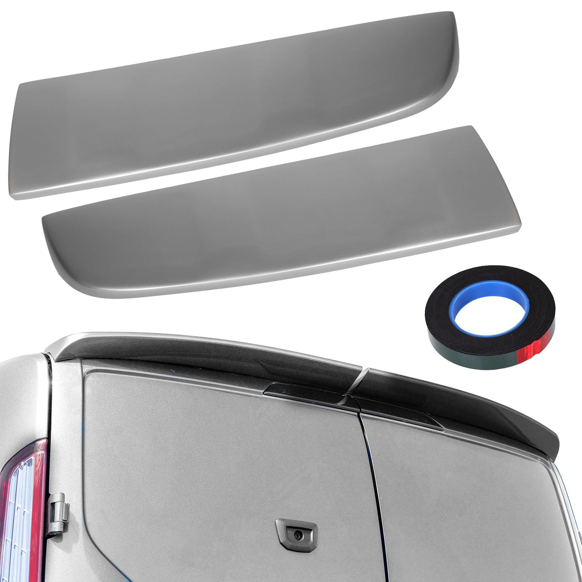 Rear Spoiler Barn Door Painted Moondust Silver for Ford Transit Custom 2013-2024 - BUYDAY - Ford Transit Custom Exterior A...