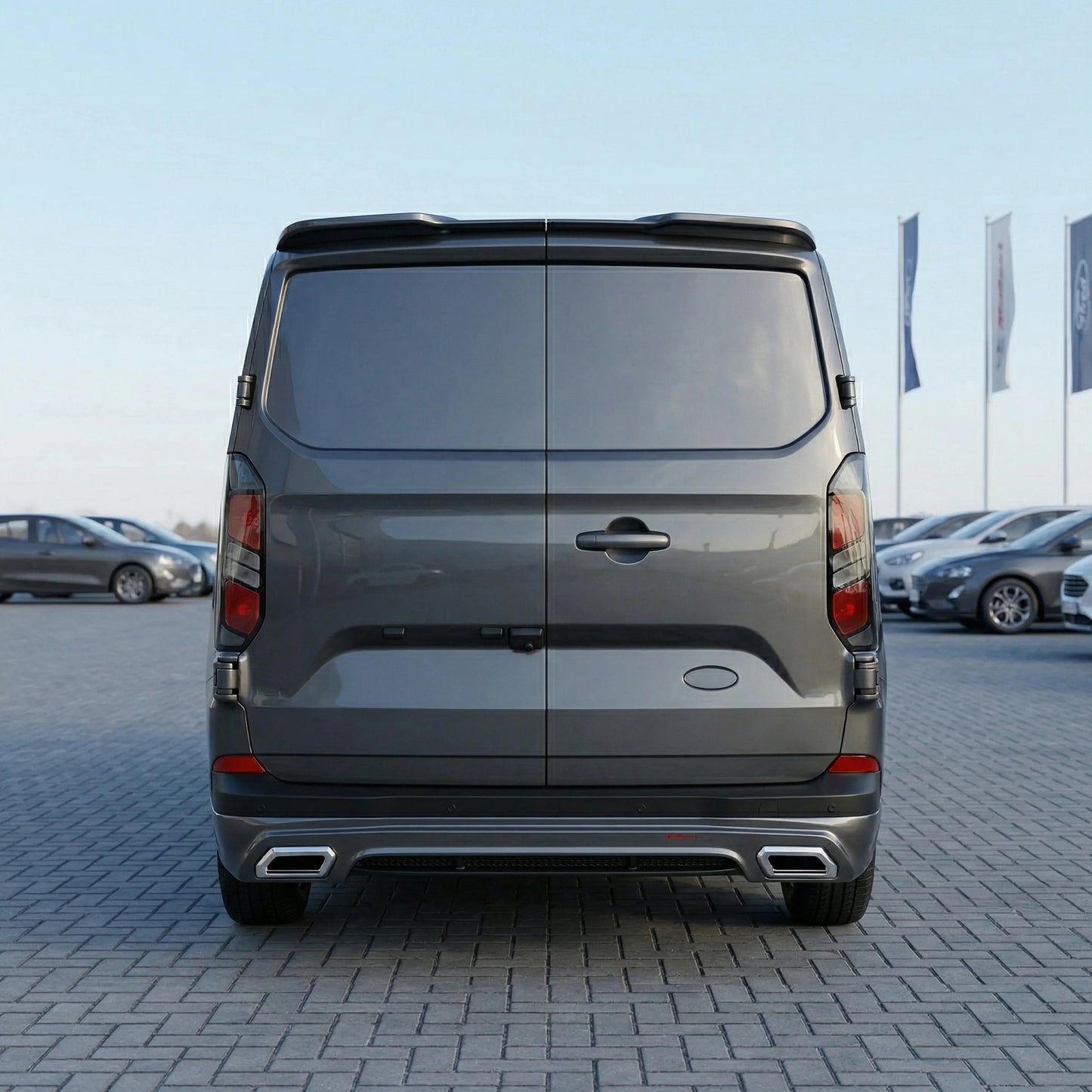 Rear Spoiler Barn Door Painted Magnetic Grey for Ford Transit Custom (2024+ON)