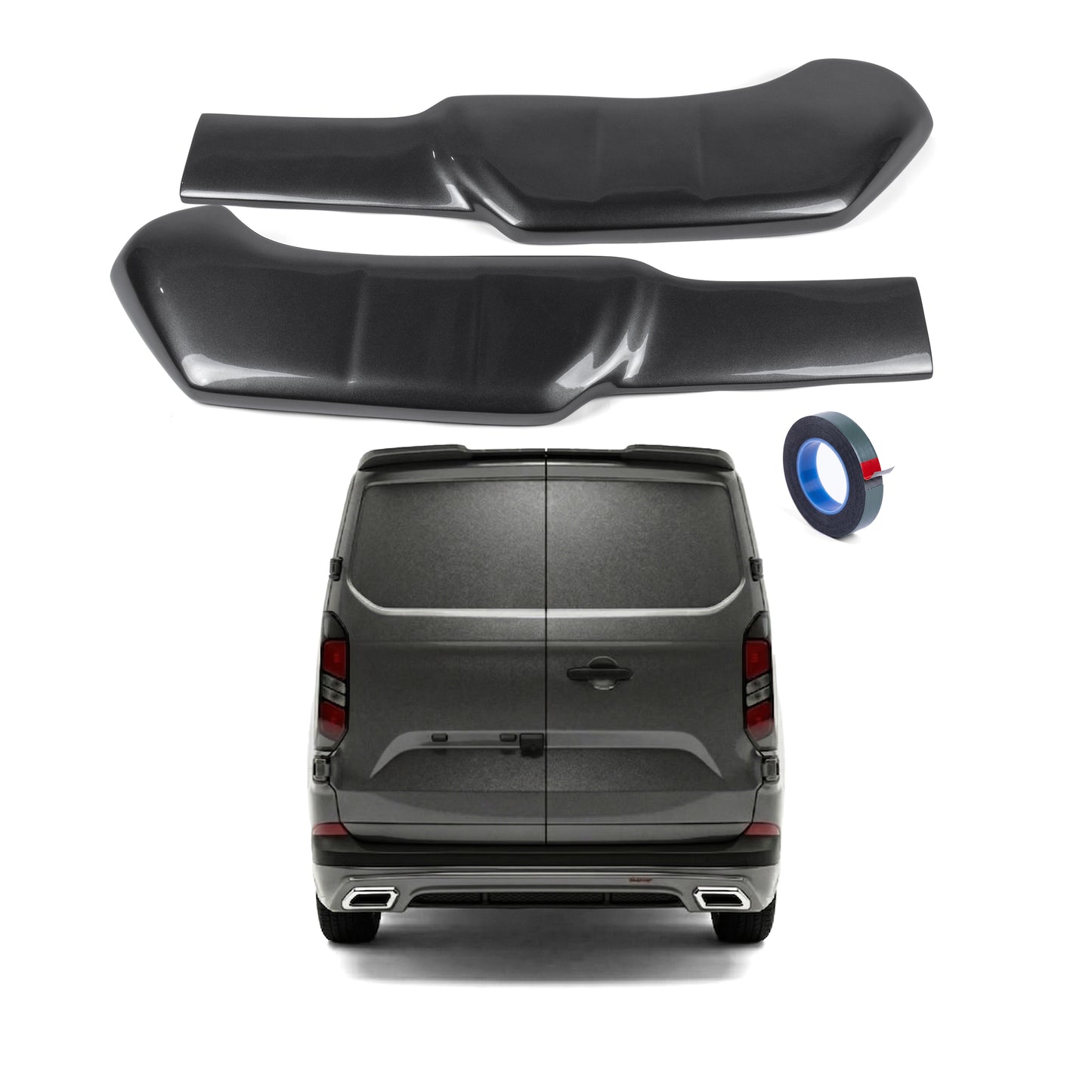 Rear Spoiler Barn Door Painted Magnetic Grey for Ford Transit Custom (2024+ON)