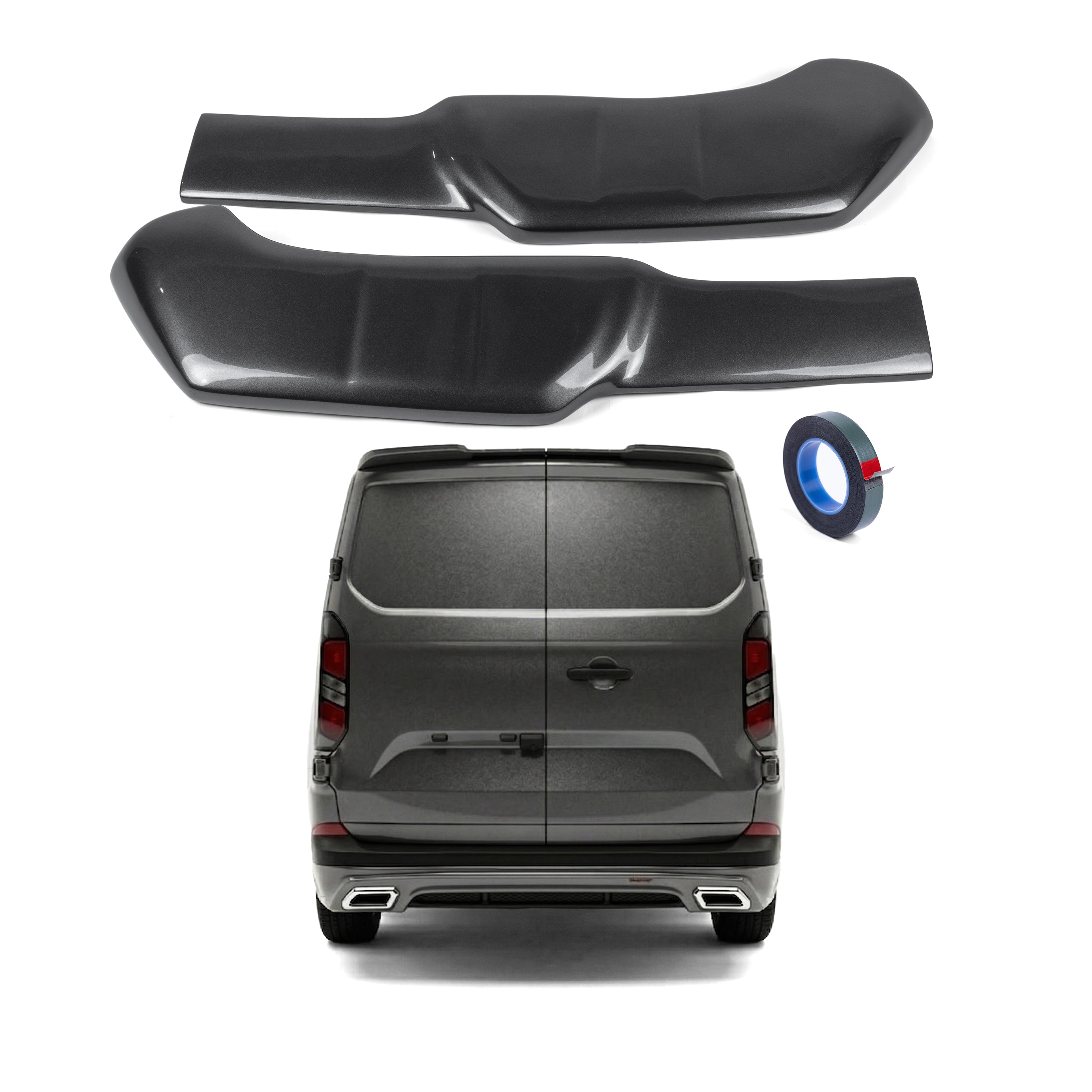 Rear Spoiler Barn Door Painted Magnetic Grey for Ford Transit Custom (2024+ON)