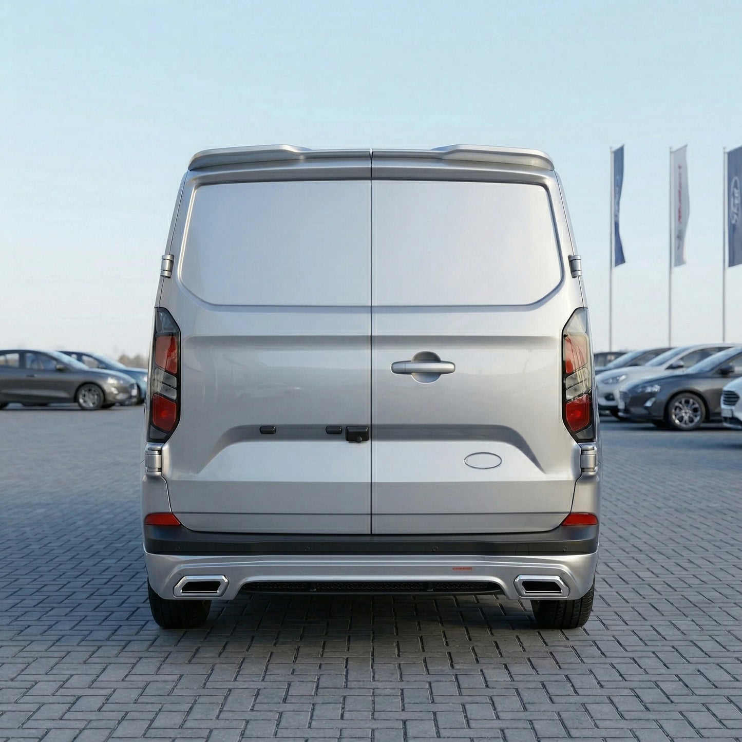 Rear Spoiler Barn Door Painted Moondust Silver for Ford Transit Custom (2024+ON)