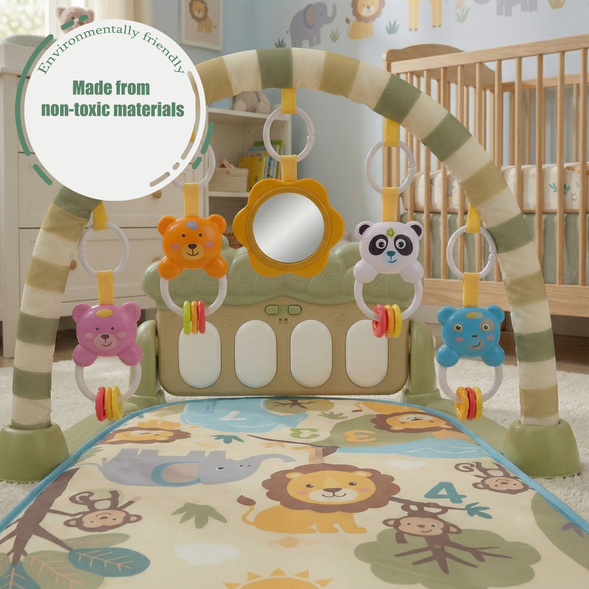 Gym Play Mat Baby Newborn Kid Green Fitness Music Lay Fun Piano Music Kid Gift - BUYDAY Auto Parts
