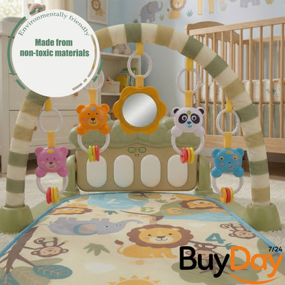 Gym Play Mat Baby Newborn Kid Green Fitness Music Lay Fun Piano Music Kid Gift