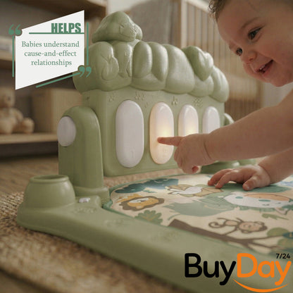 Gym Play Mat Baby Newborn Kid Green Fitness Music Lay Fun Piano Music Kid Gift