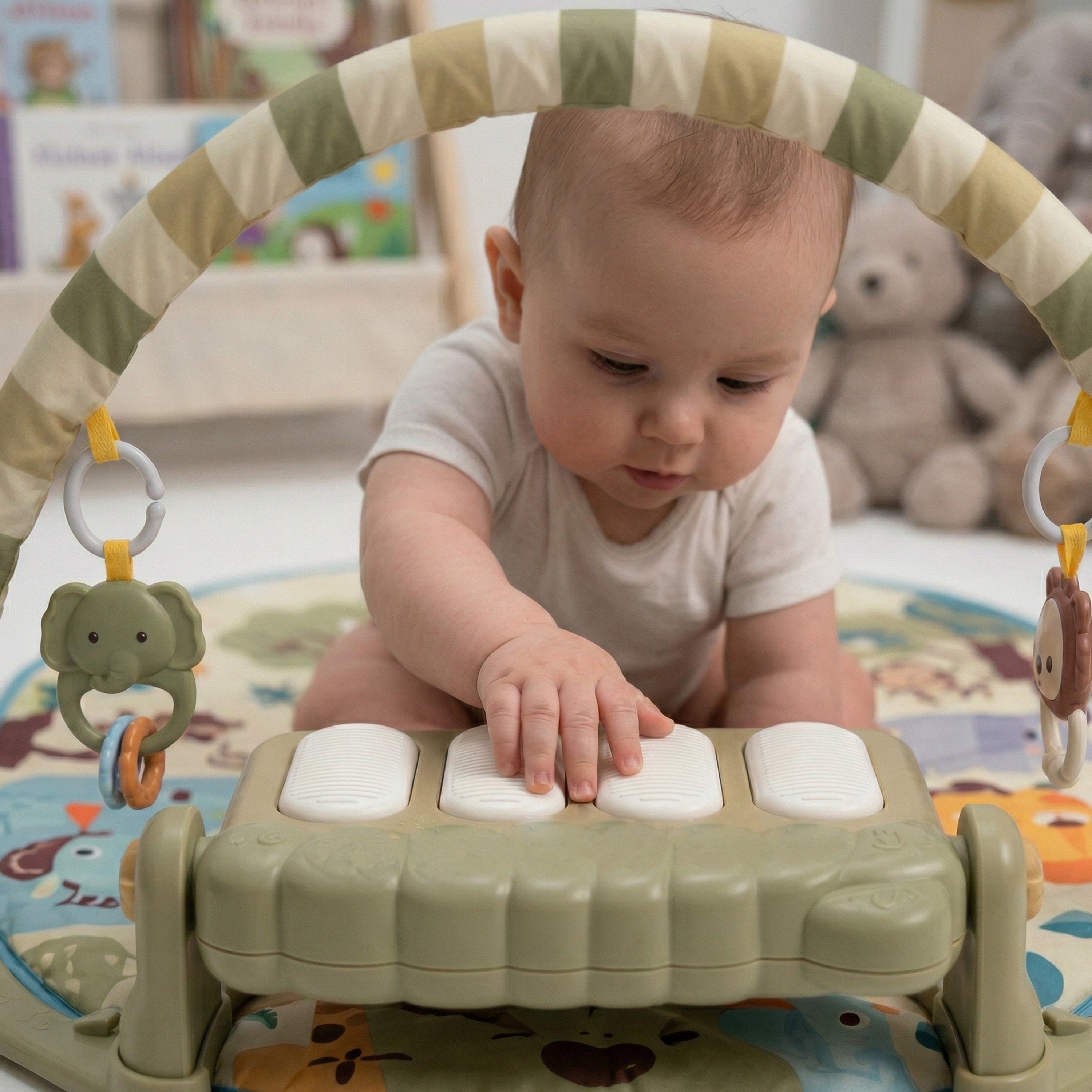 Gym Play Mat Baby Newborn Kid Green Fitness Music Lay Fun Piano Music Kid Gift - Detail View - BUYDAY
