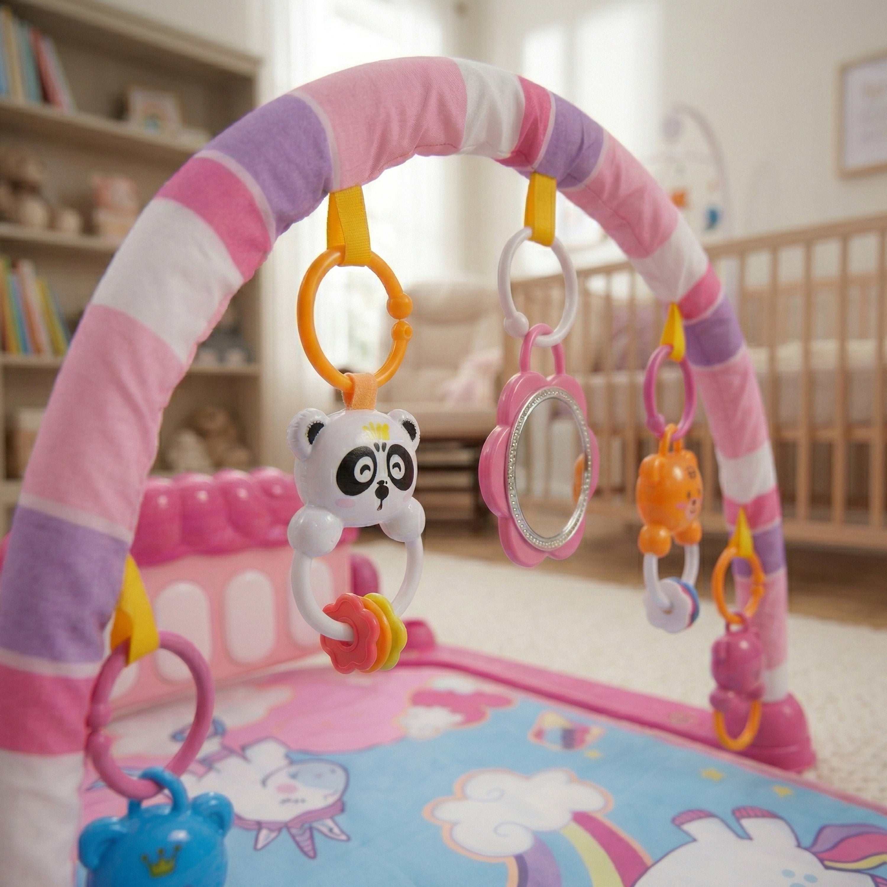 Gym Play Mat Baby Newborn Kid Pink Fitness Music Lay Fun Piano Music Kid Gift - Detail View - BUYDAY