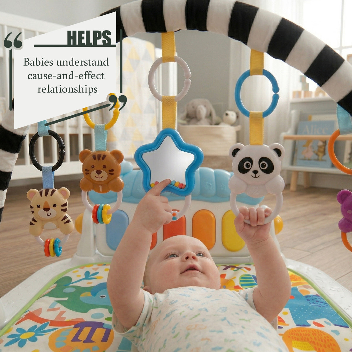 Gym Play Mat Baby Newborn Kid White Fitness Music Lay Fun Piano Music Kid Gift - Detail View - BUYDAY